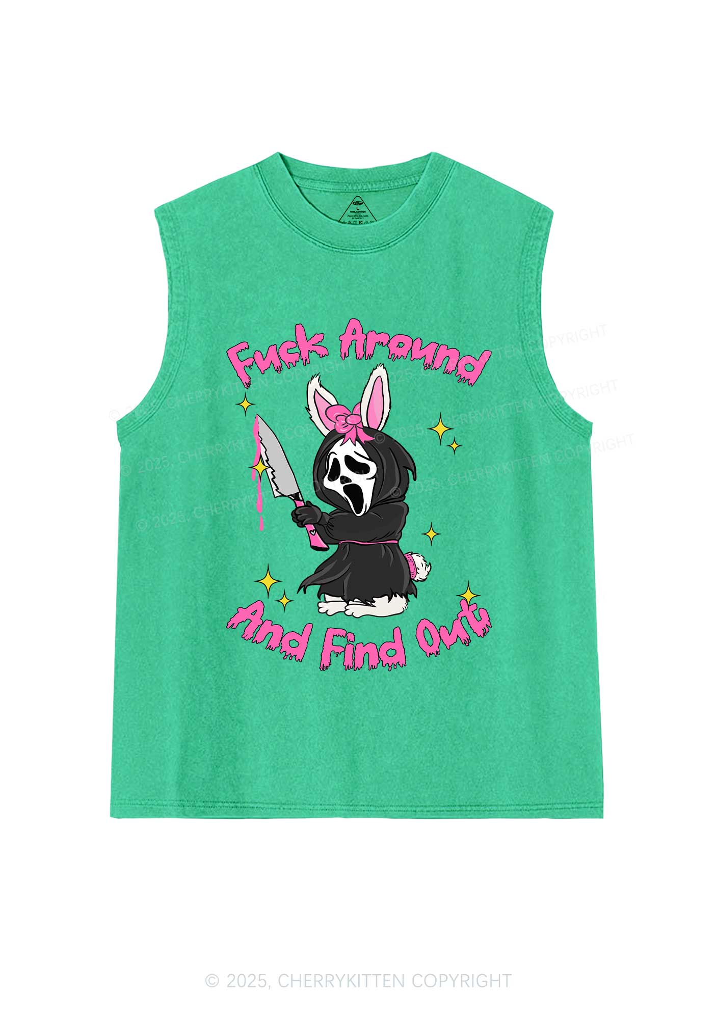 Halloween Fxxk Around Find Out Y2K Washed Muscle Tank Cherrykitten