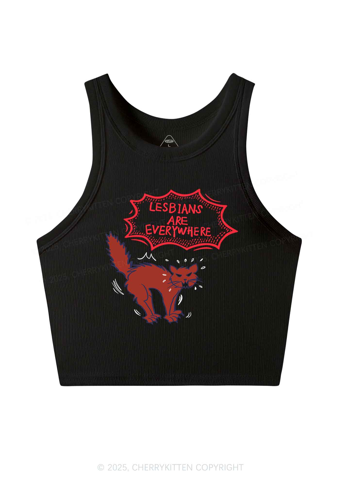 Lesbians Are Everywhere Y2K Crop Tank Top Cherrykitten