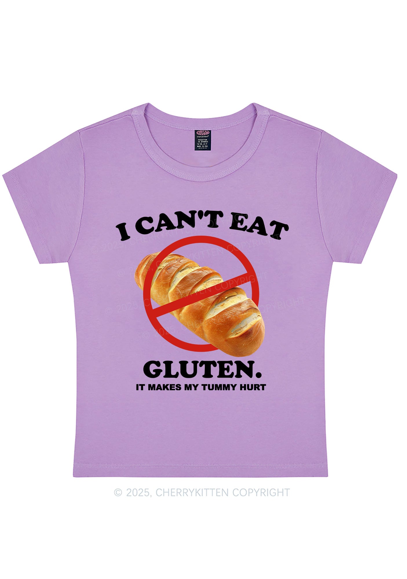 I Cant Eat Gluten Y2K Baby Tee Cherrykitten