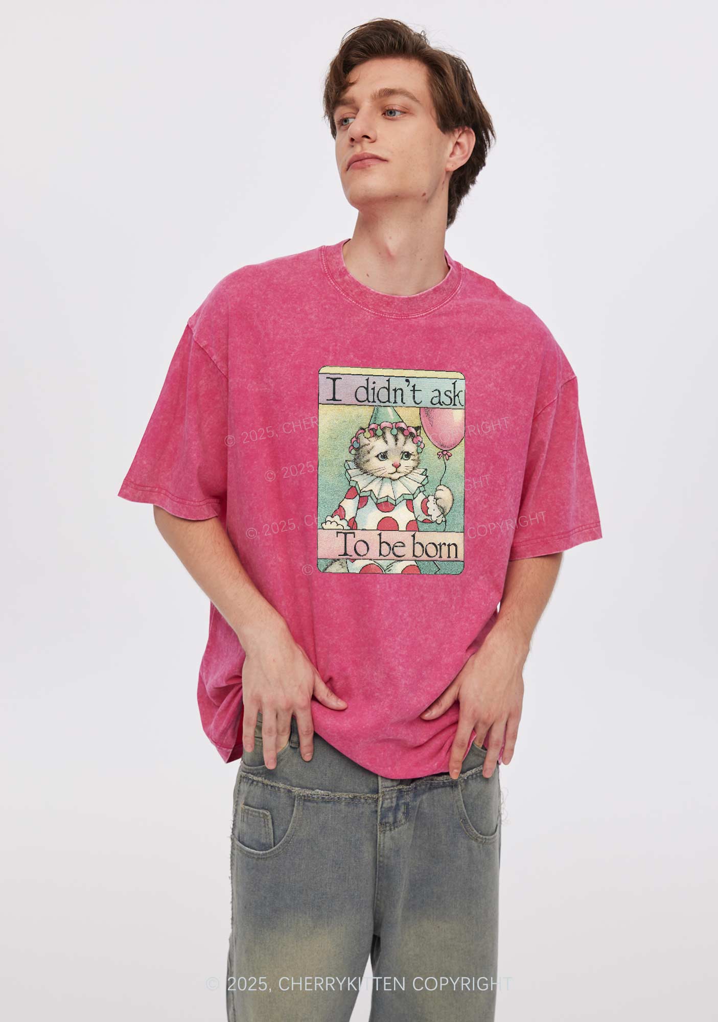 Didnt Ask To Be Born Y2K Washed Tee Cherrykitten