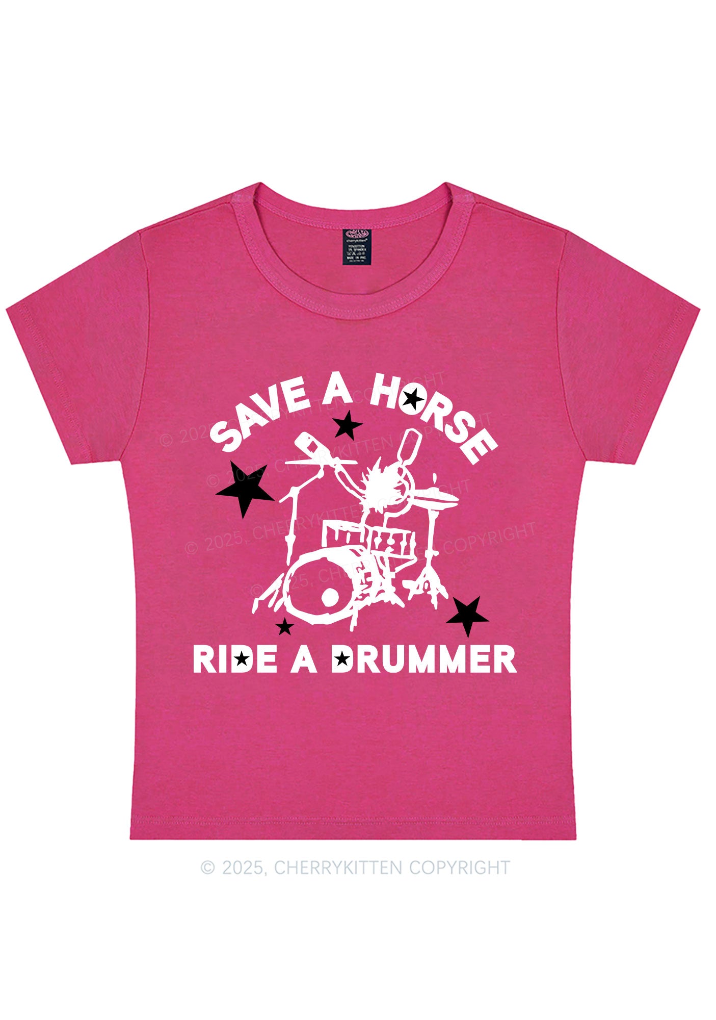 Save Horse Ride Drummer Y2K Baby Tee Cherrykitten