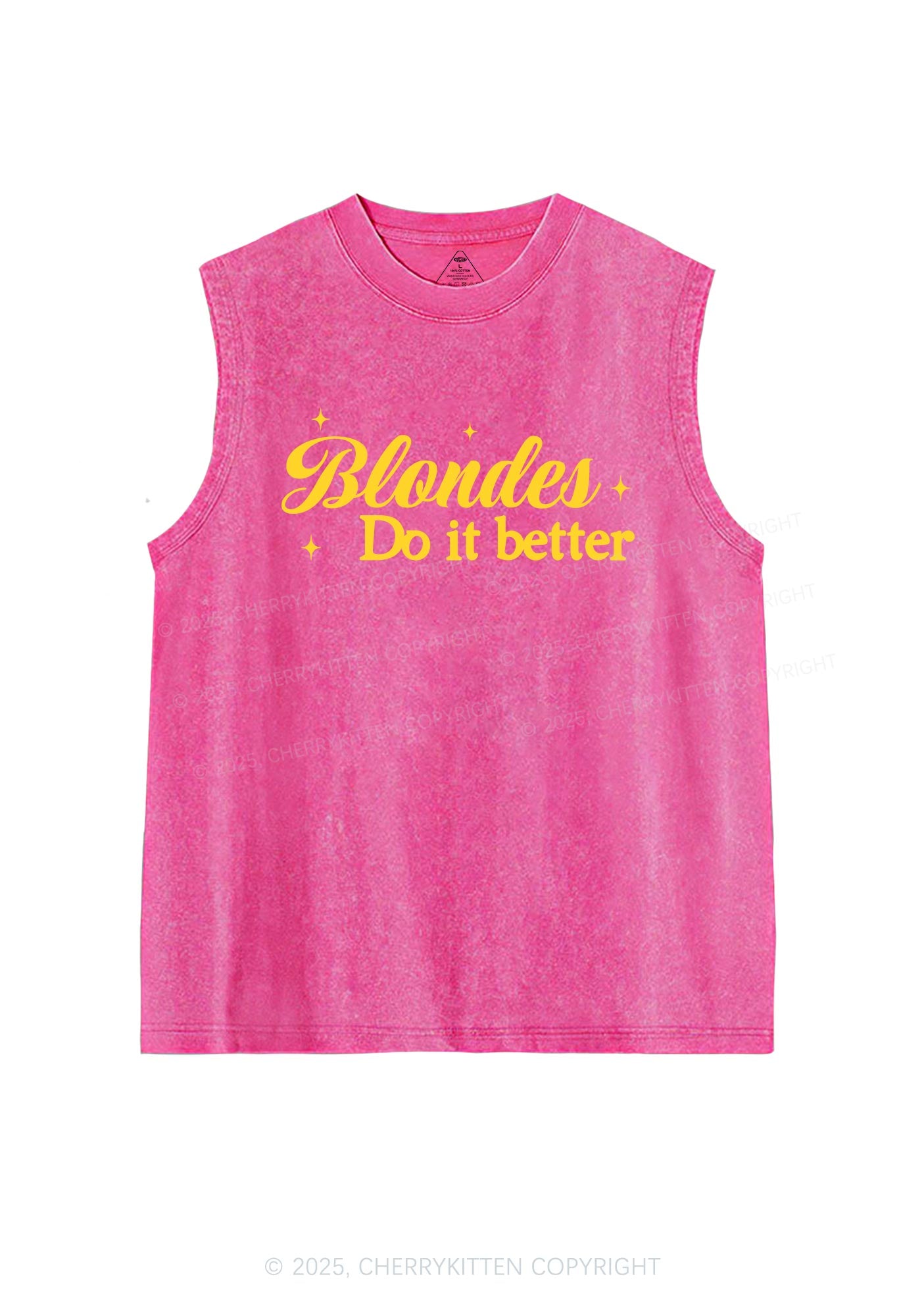 Blondes Do It Better Y2K Washed Muscle Tank Cherrykitten