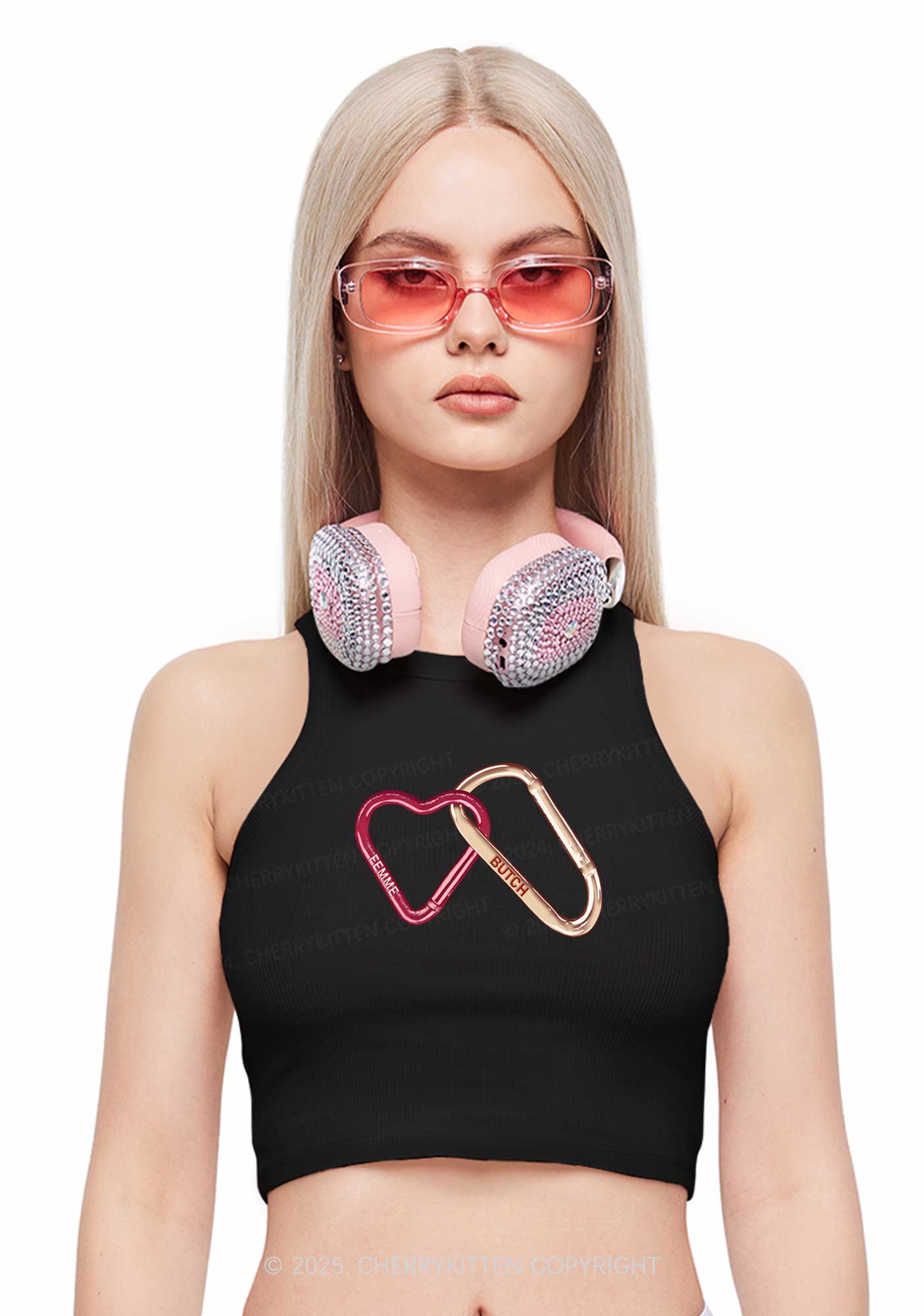 Femme Butch Y2K Crop Tank Top Cherrykitten