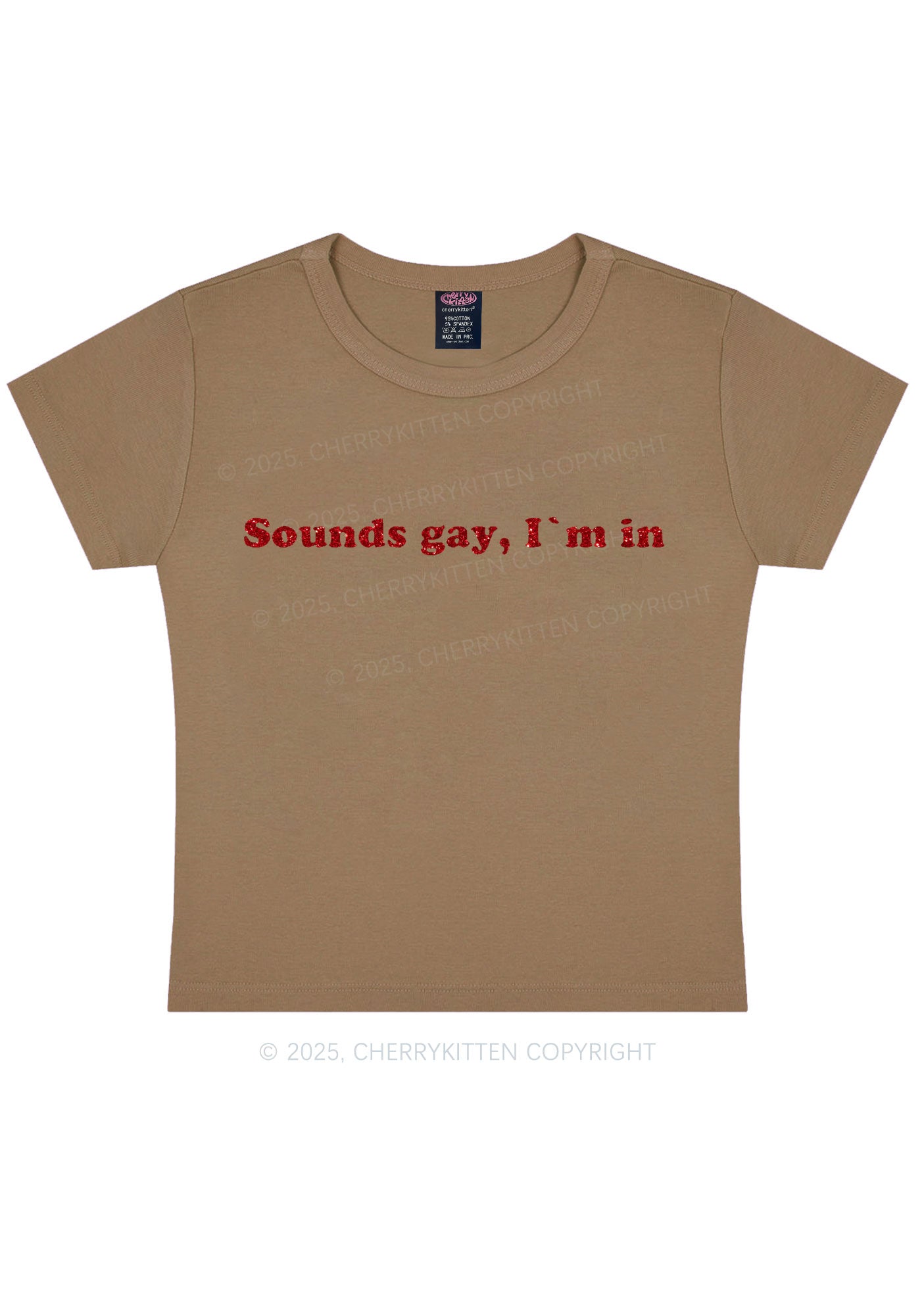 Glitter Sounds Gay Pride Y2K Baby Tee Cherrykitten