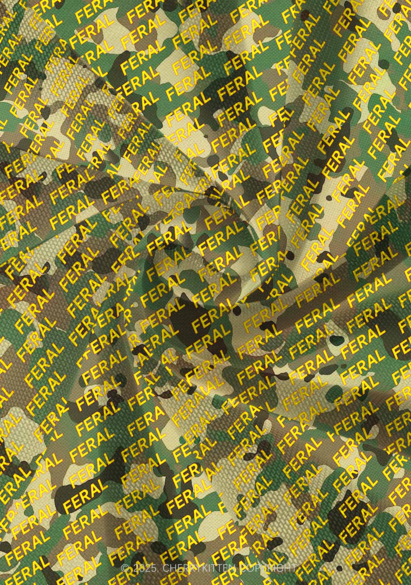 Wild Camouflage Feral Y2K Print Mini Layered Skirt Cherrykitten