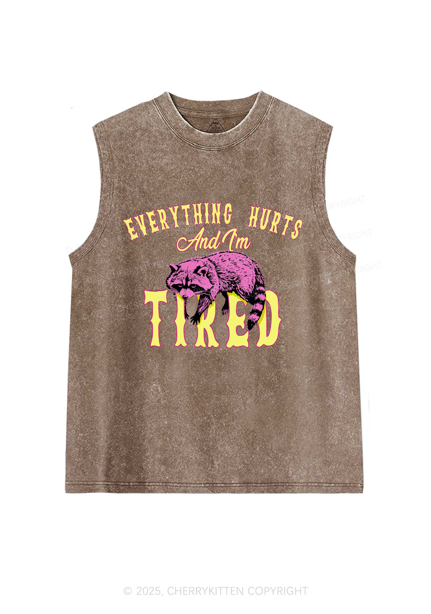 I Am Tried Y2K Washed Muscle Tank Cherrykitten