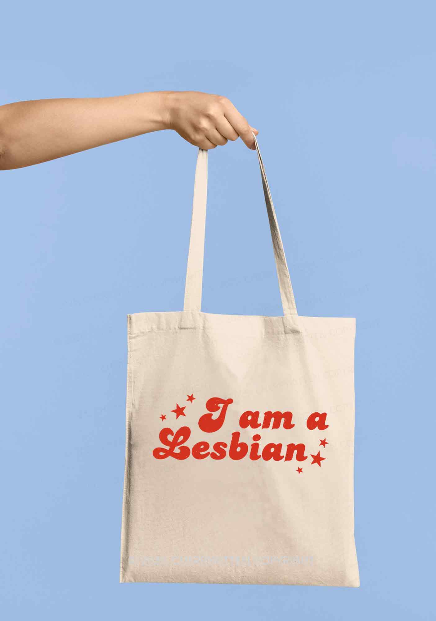 I'm Lesbian Pride Y2K Canvas Tote Bag Cherrykitten