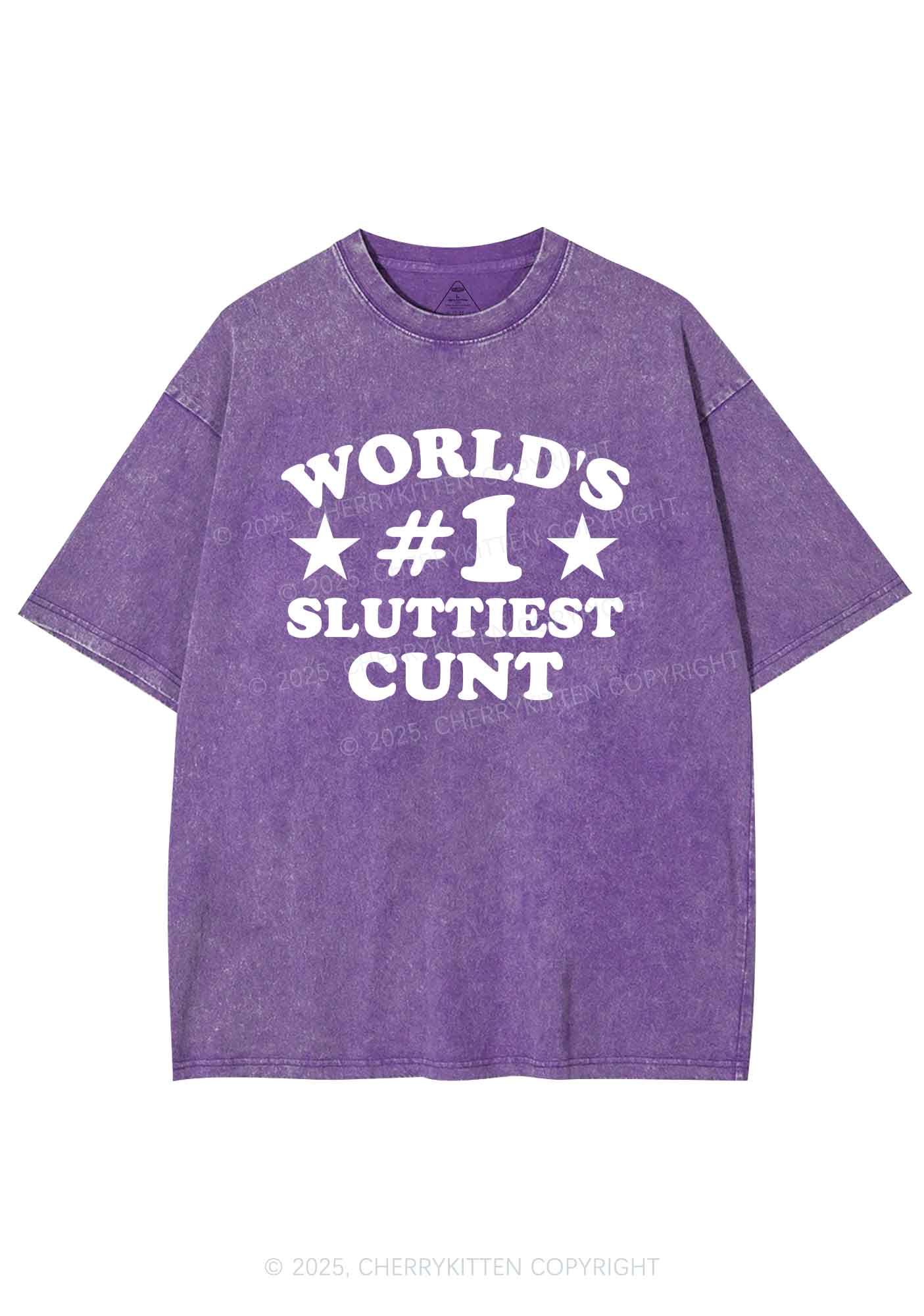 Worlds First Slxttiest Cxxt Y2K Shirts Washed Tee Cherrykitten
