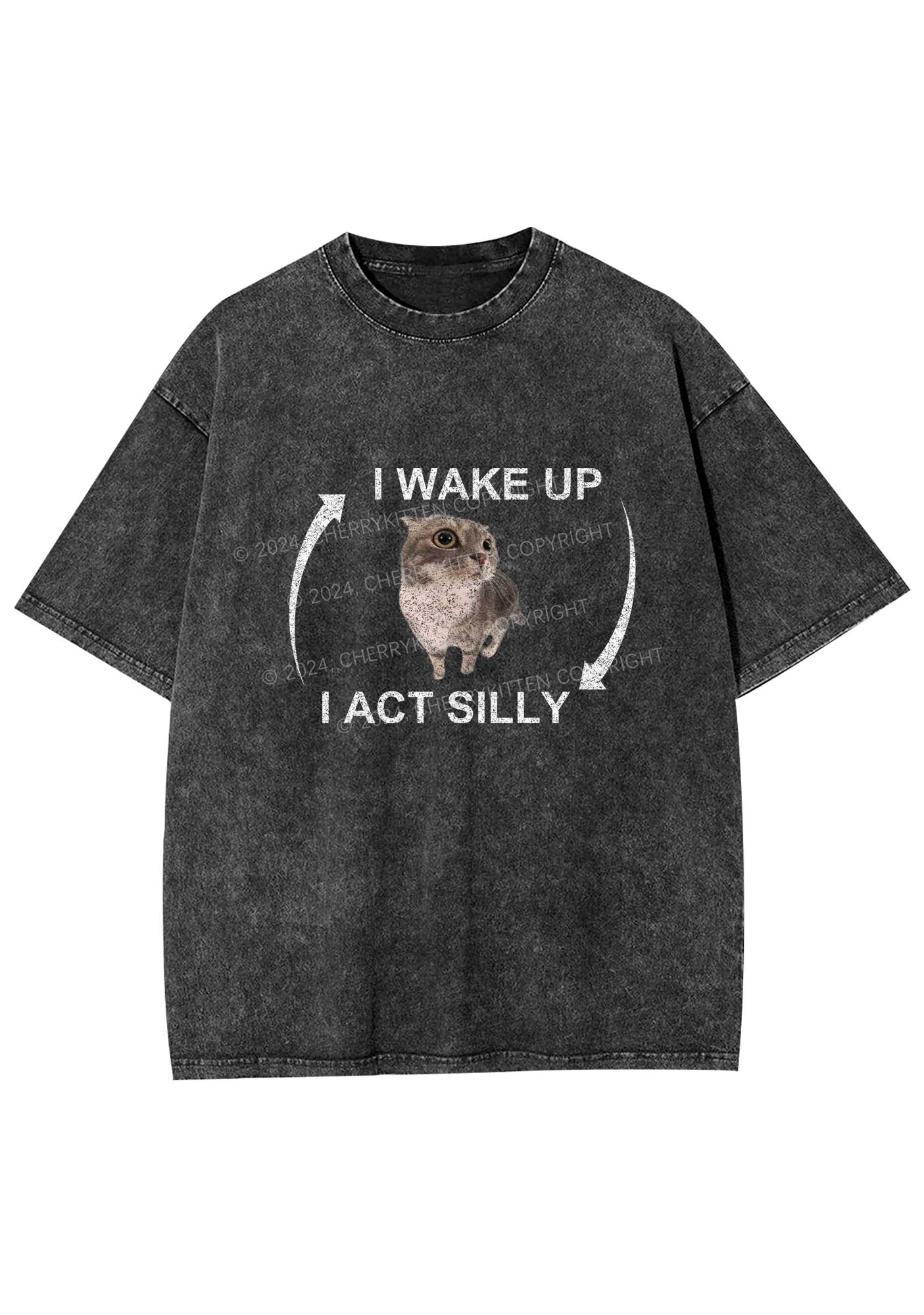 Wake Up Act Silly Y2K Washed Tee Cherrykitten
