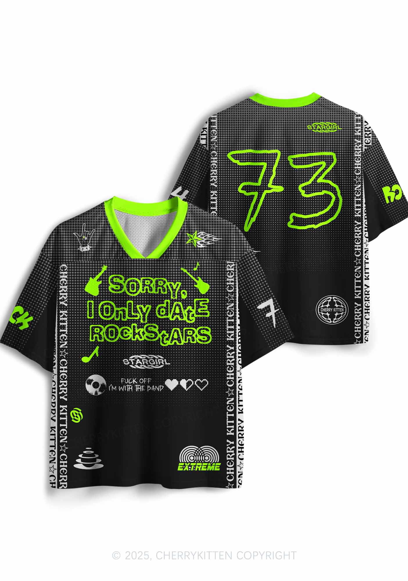 Custom Only Date Rockstars Guitars Y2K Sport Jersey Shirts Cherrykitten