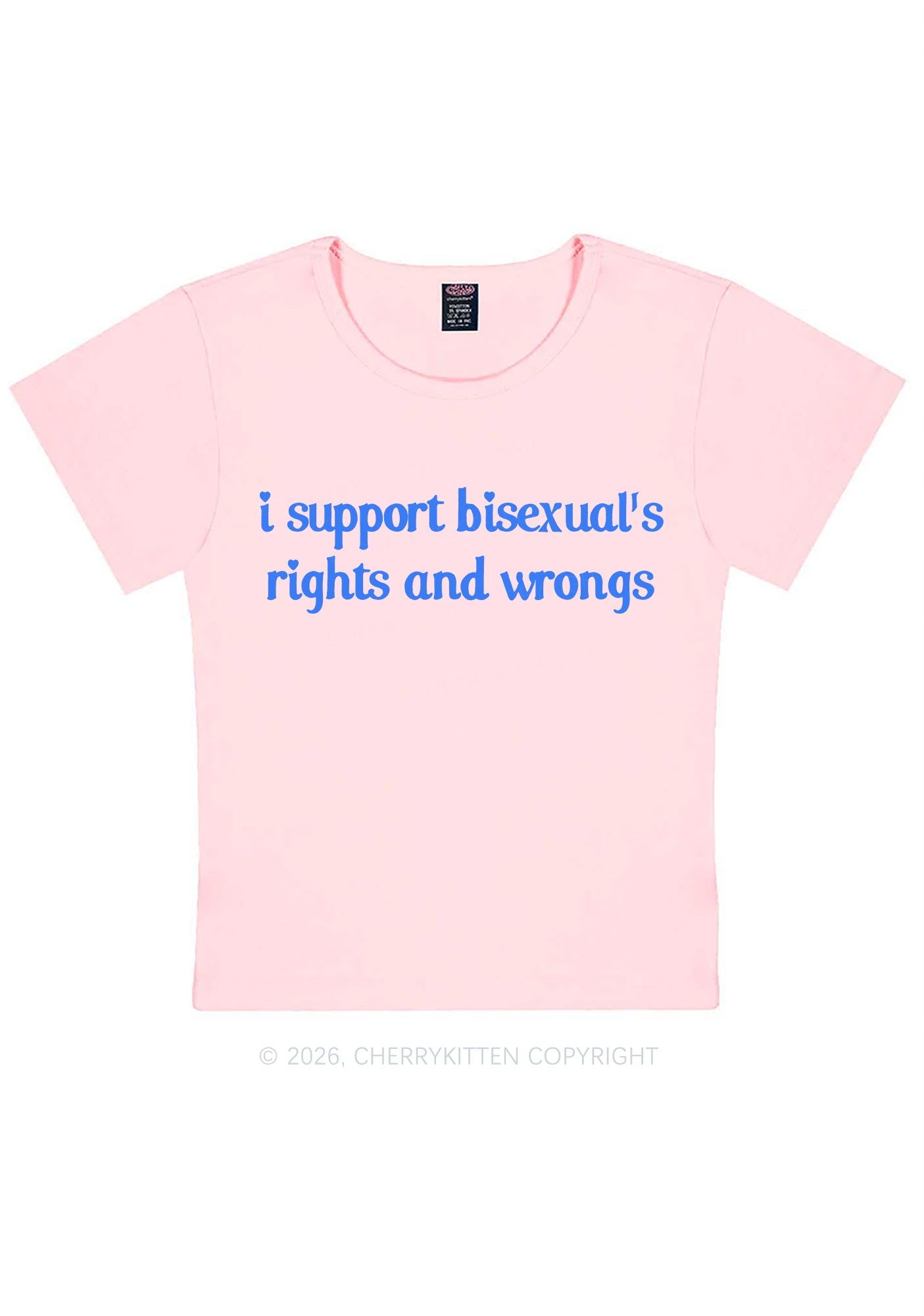 I Support Bisexuals Pride Y2K Baby Tee Cherrykitten