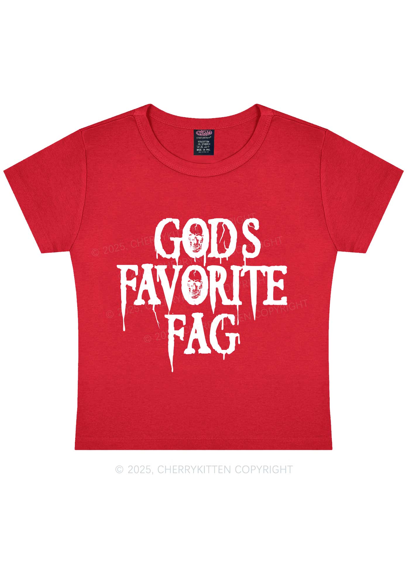 Halloween Gods Favorite Fag Pride Y2K Baby Tee Cherrykitten