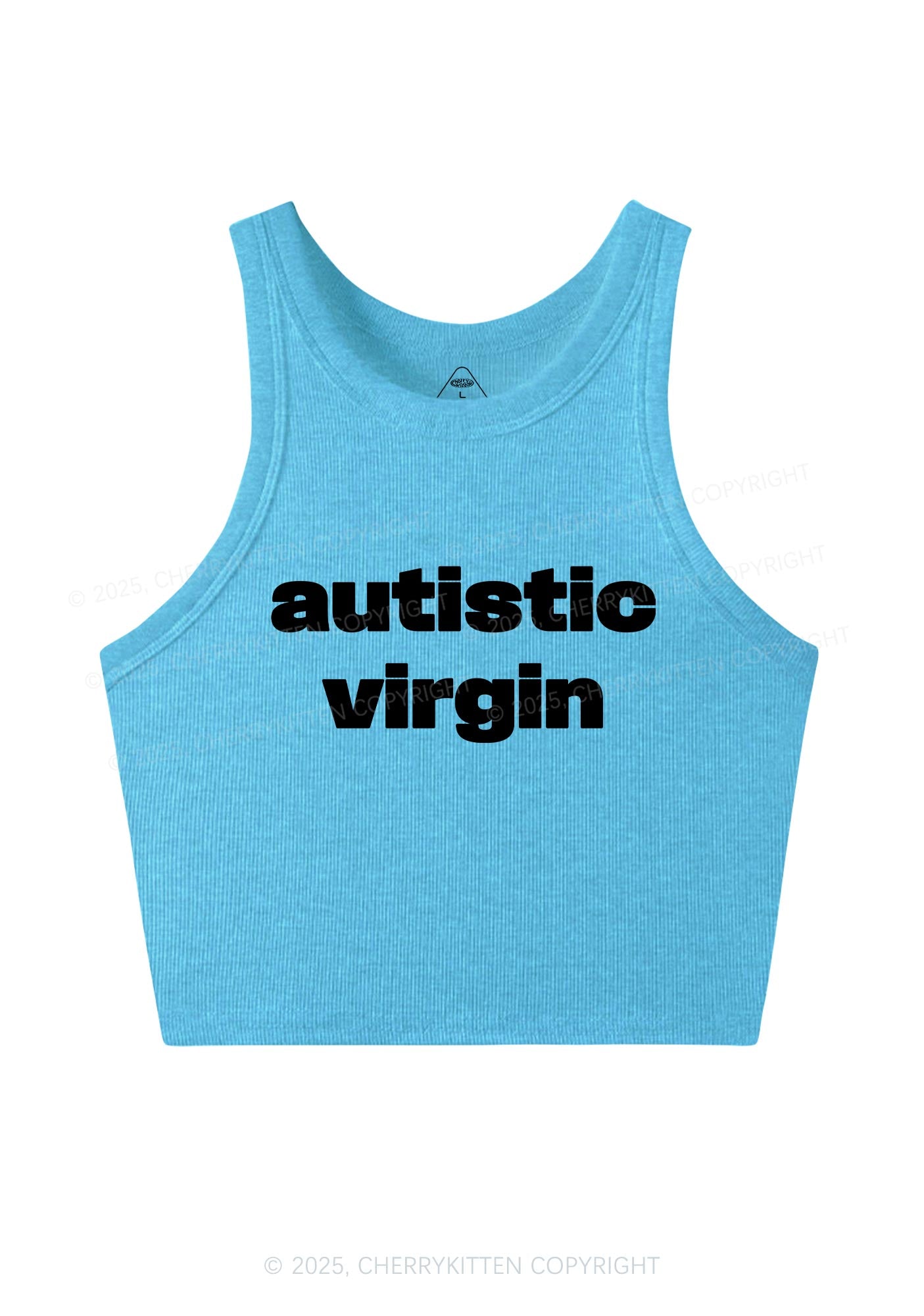 Autistic Virgin Y2K Crop Tank Top Cherrykitten