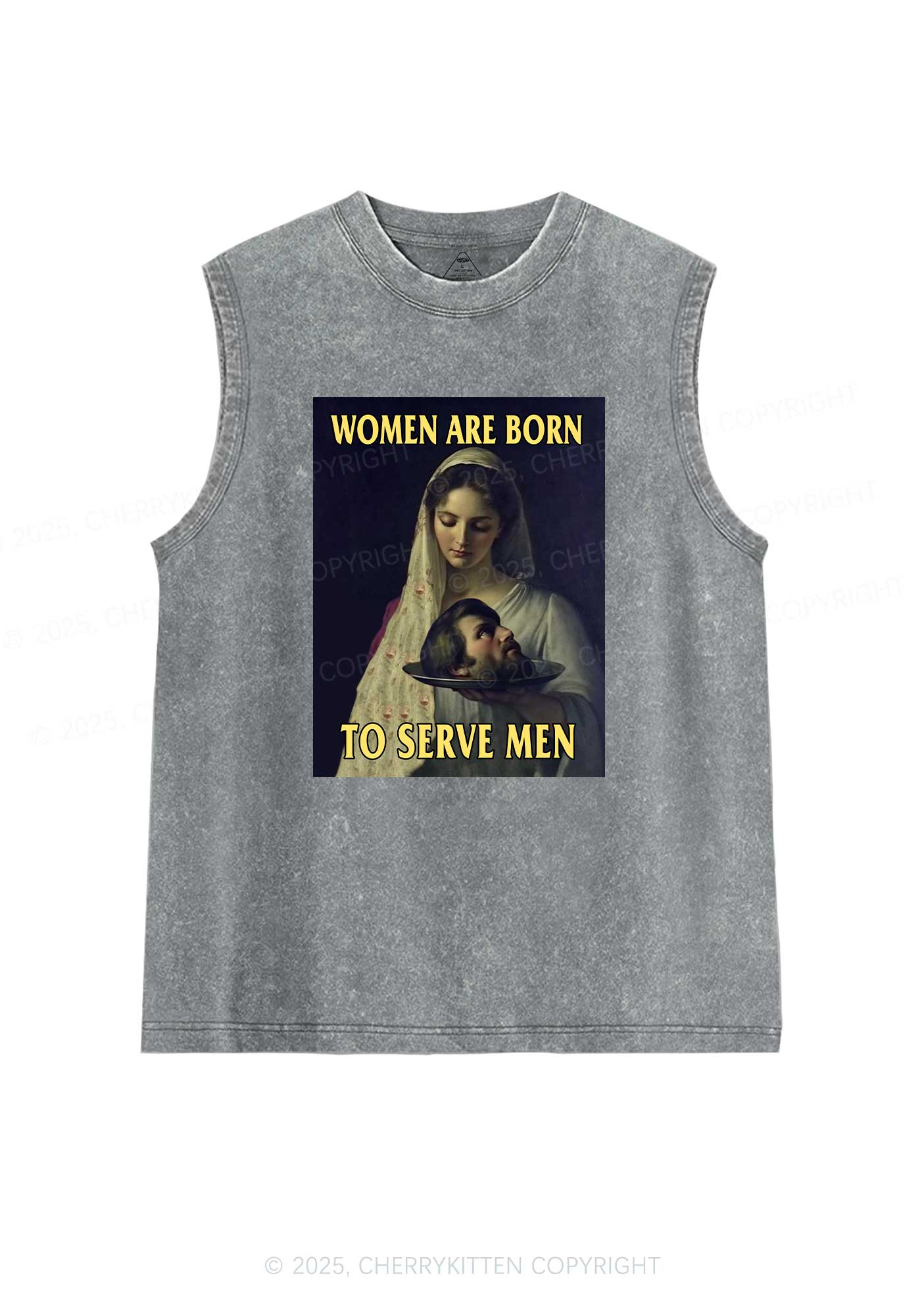 Women Born To Serve Y2K Washed Tank Cherrykitten