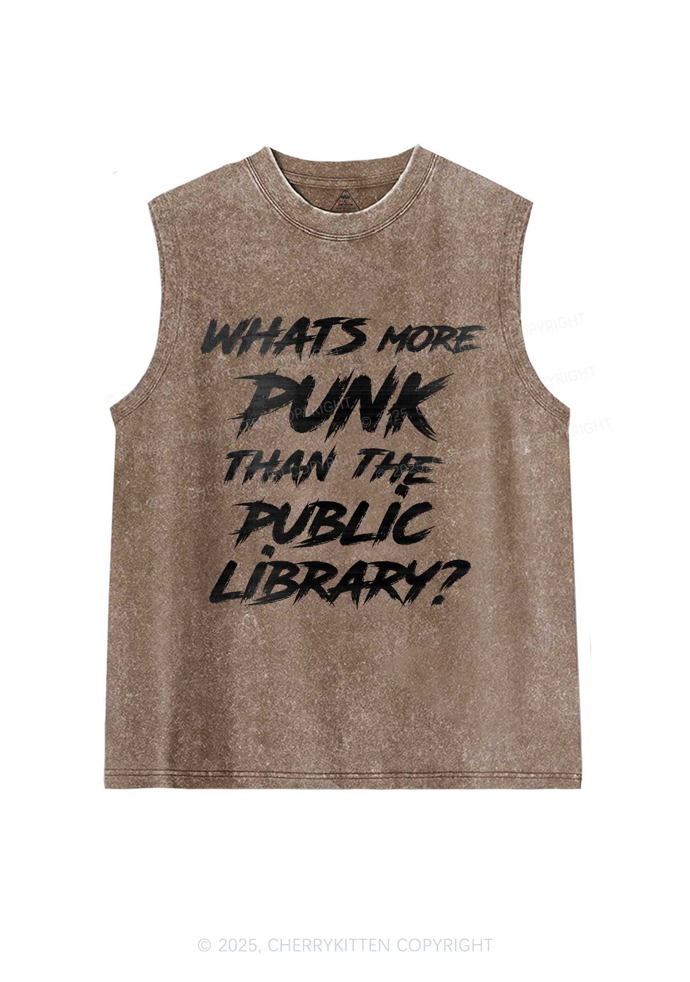 Punk Than Public Library Y2K Washed Muscle Tank Cherrykitten