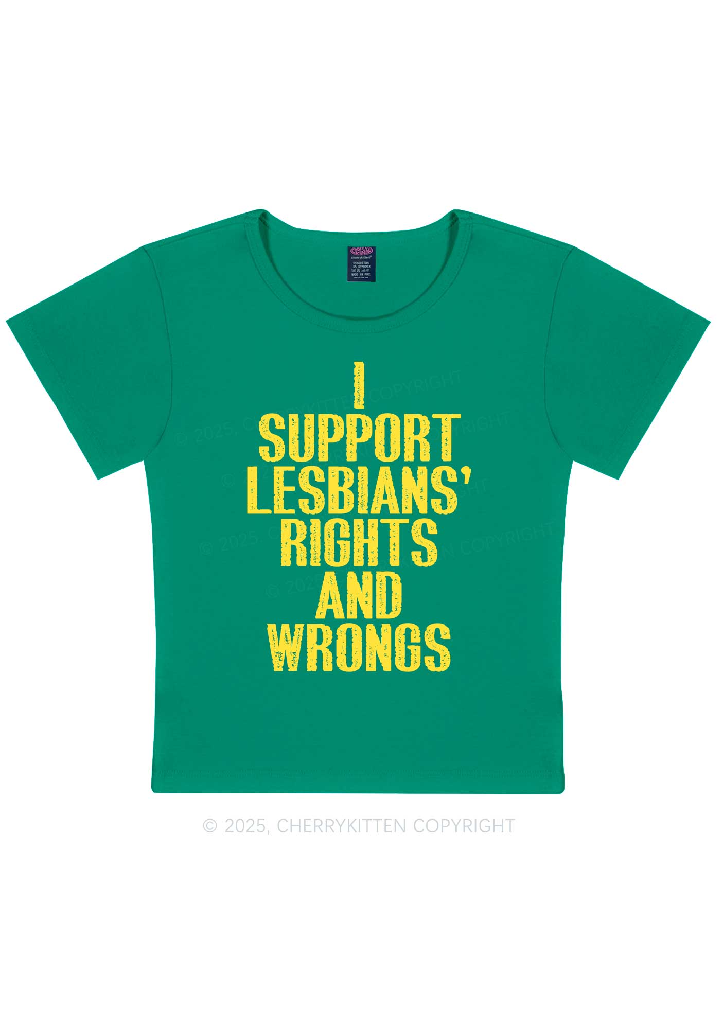Support Lesbians Rights Pride Y2K Baby Tee Cherrykitten