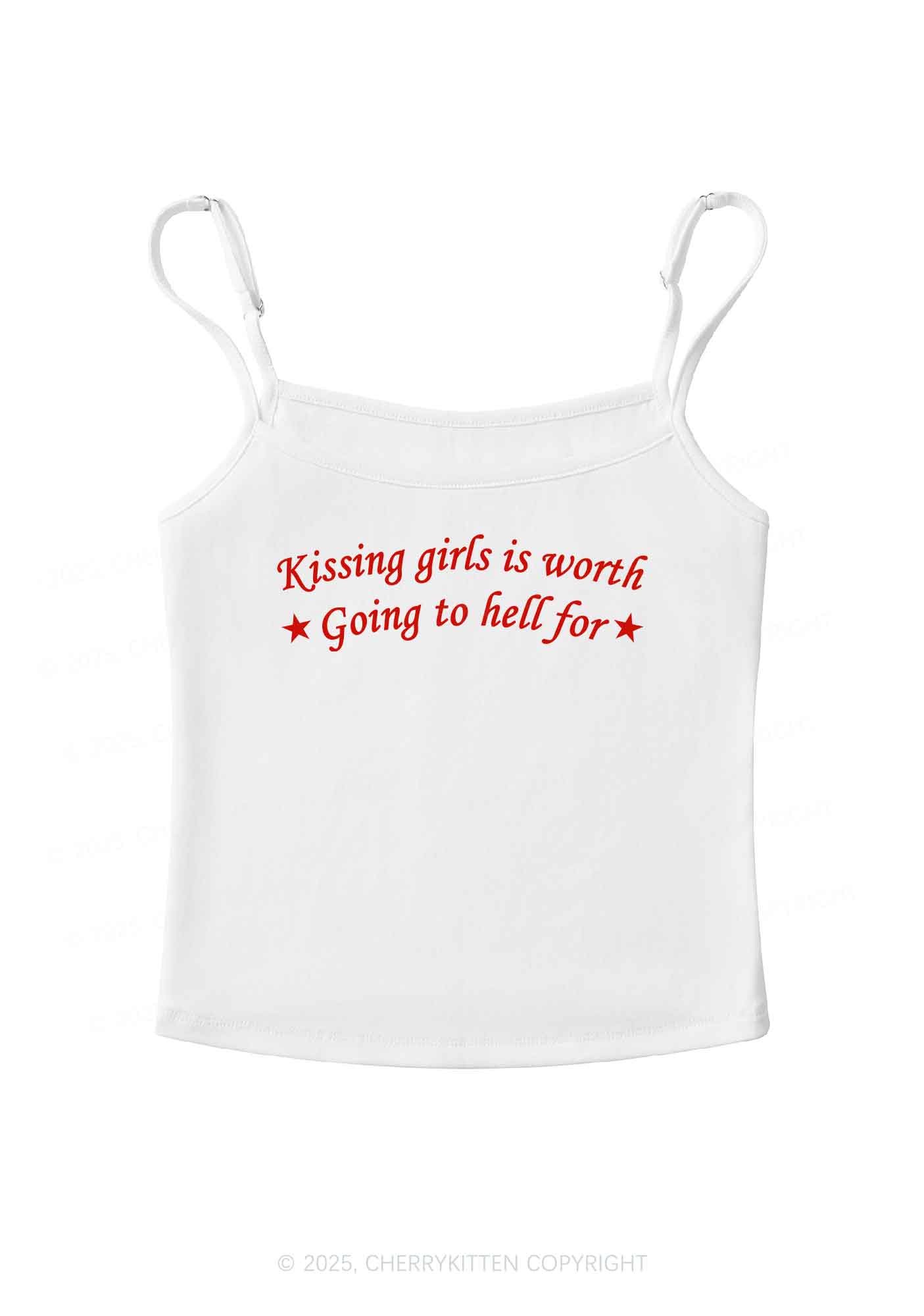 Kissing Girls is Worth Pride Y2K Spaghetti Strap Cami Cherrykitten