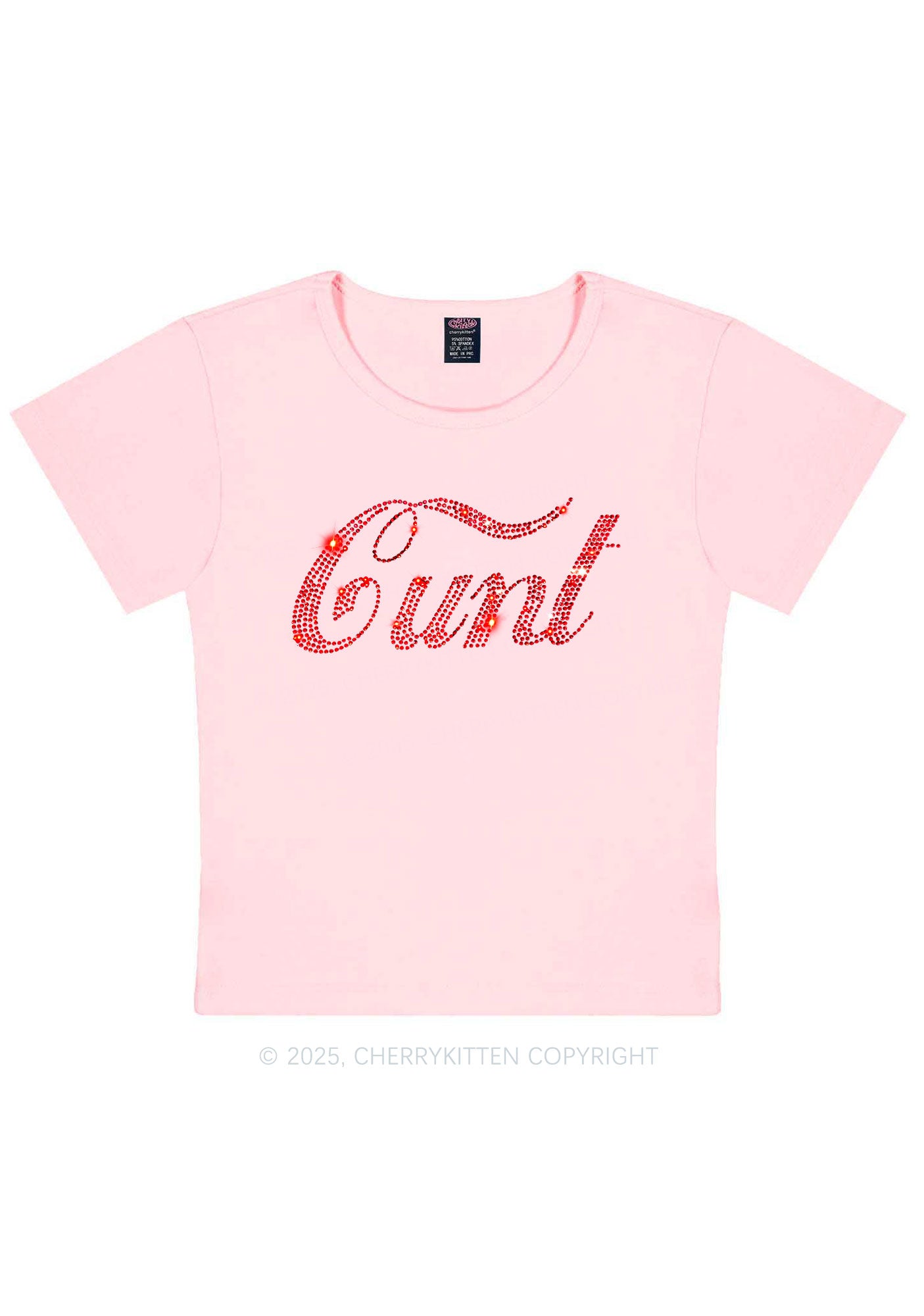 Rhinestone Special Cxxt Y2K Baby Tee Cherrykitten
