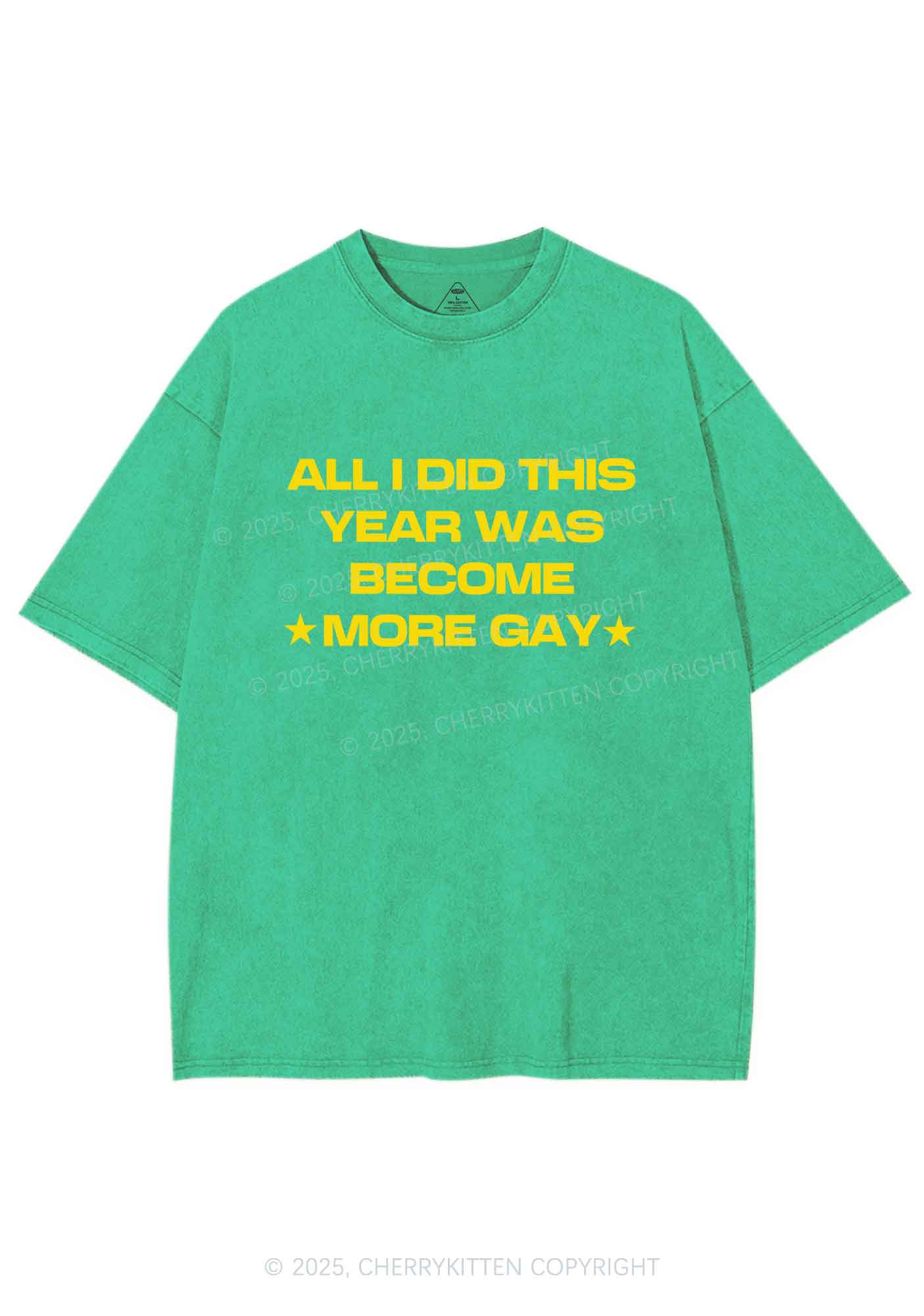 Become More Gay Pride Y2K Shirts Washed Tee Cherrykitten