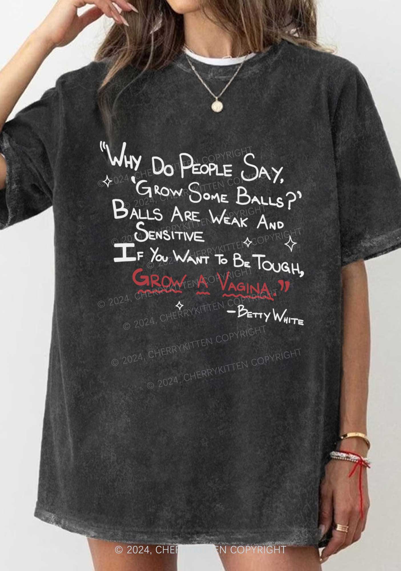 Grow A Vag Y2K Washed Tee Cherrykitten