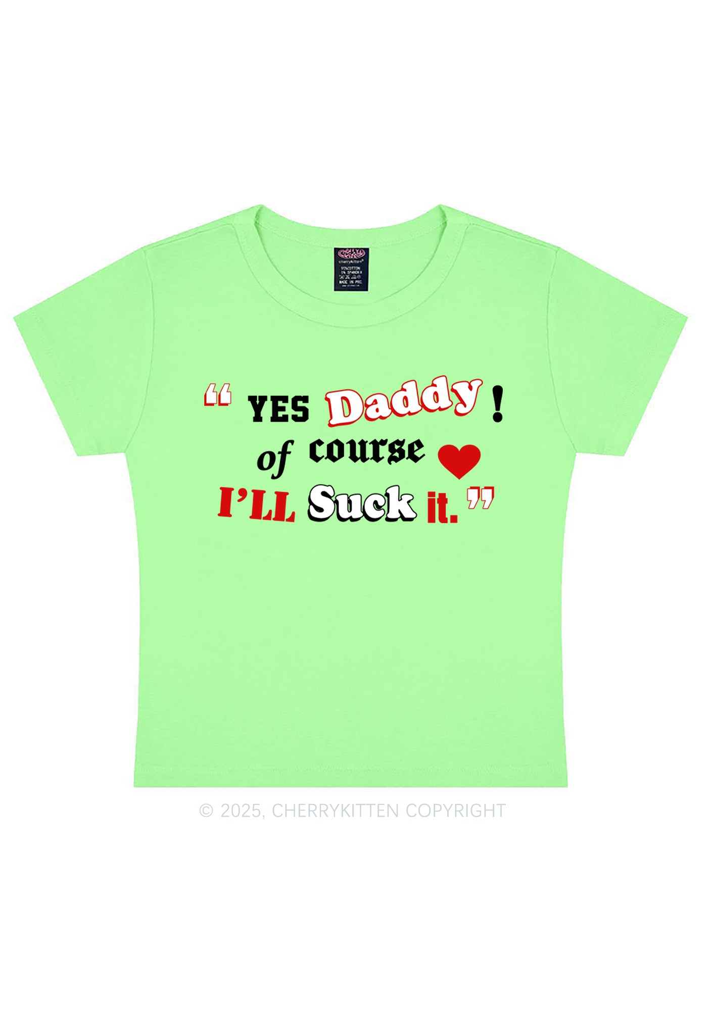 Daddy Suck It Y2K Baby Tee Cherrykitten