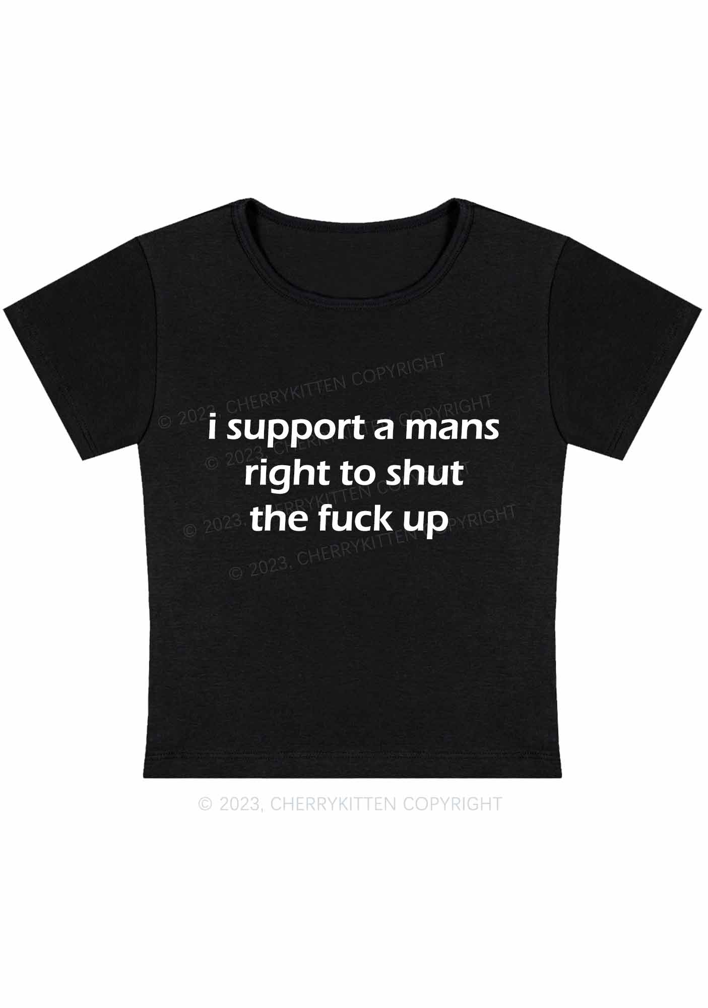 I Support A Mans Right Y2K Baby Tee Cherrykitten