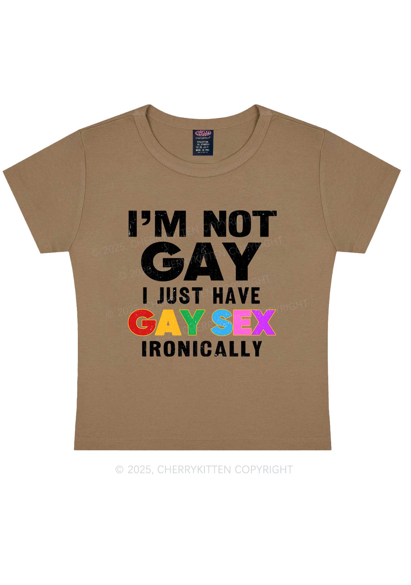 Gay Sx Ironically Pride Y2K Baby Tee Cherrykitten