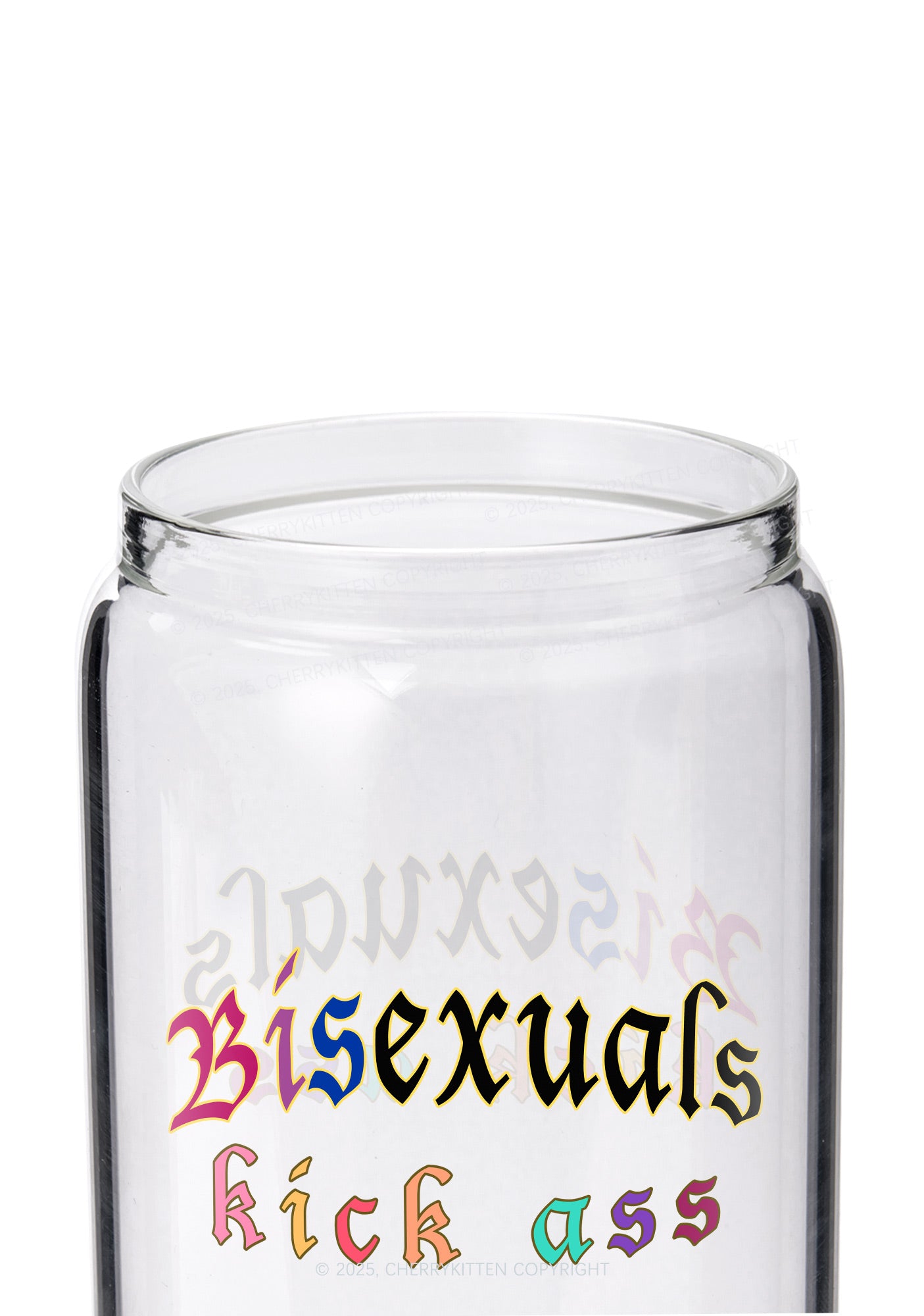 Bisexuals Kick Axx Pride Y2K Printed Glass Cup Cherrykitten