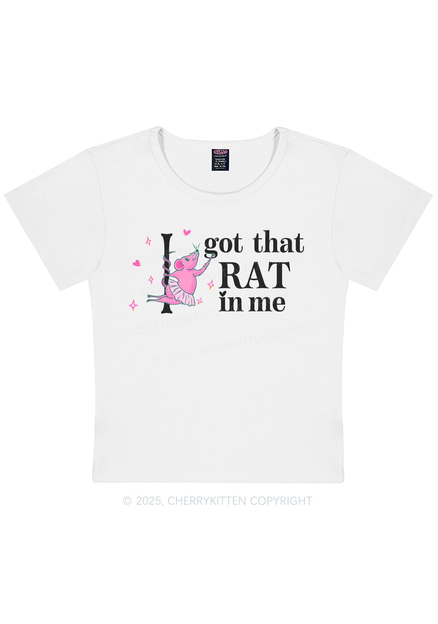 Got Rat In Me Y2K Baby Tee Cherrykitten