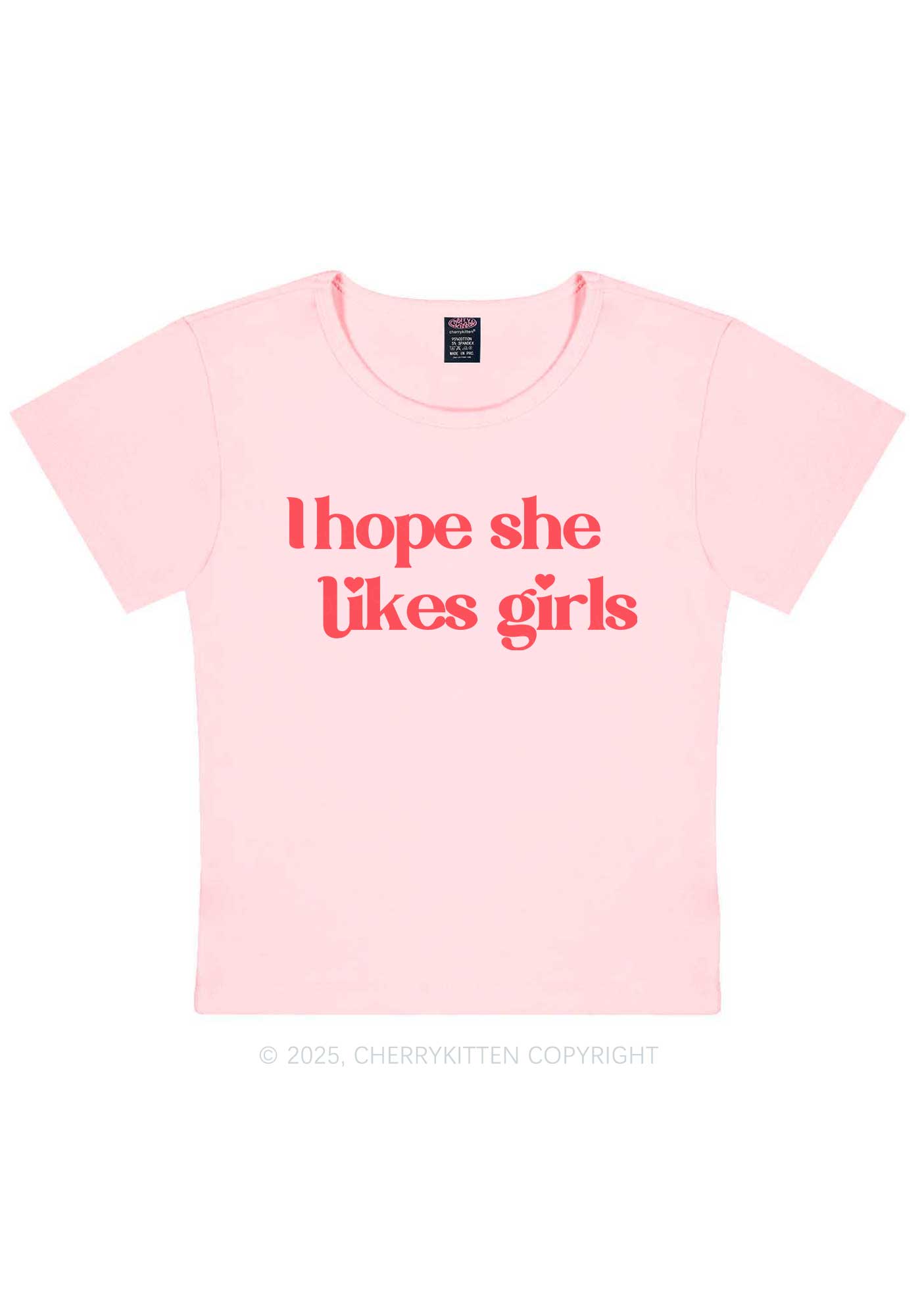 I Hope She Likes Girls Y2K Baby Tee Cherrykitten