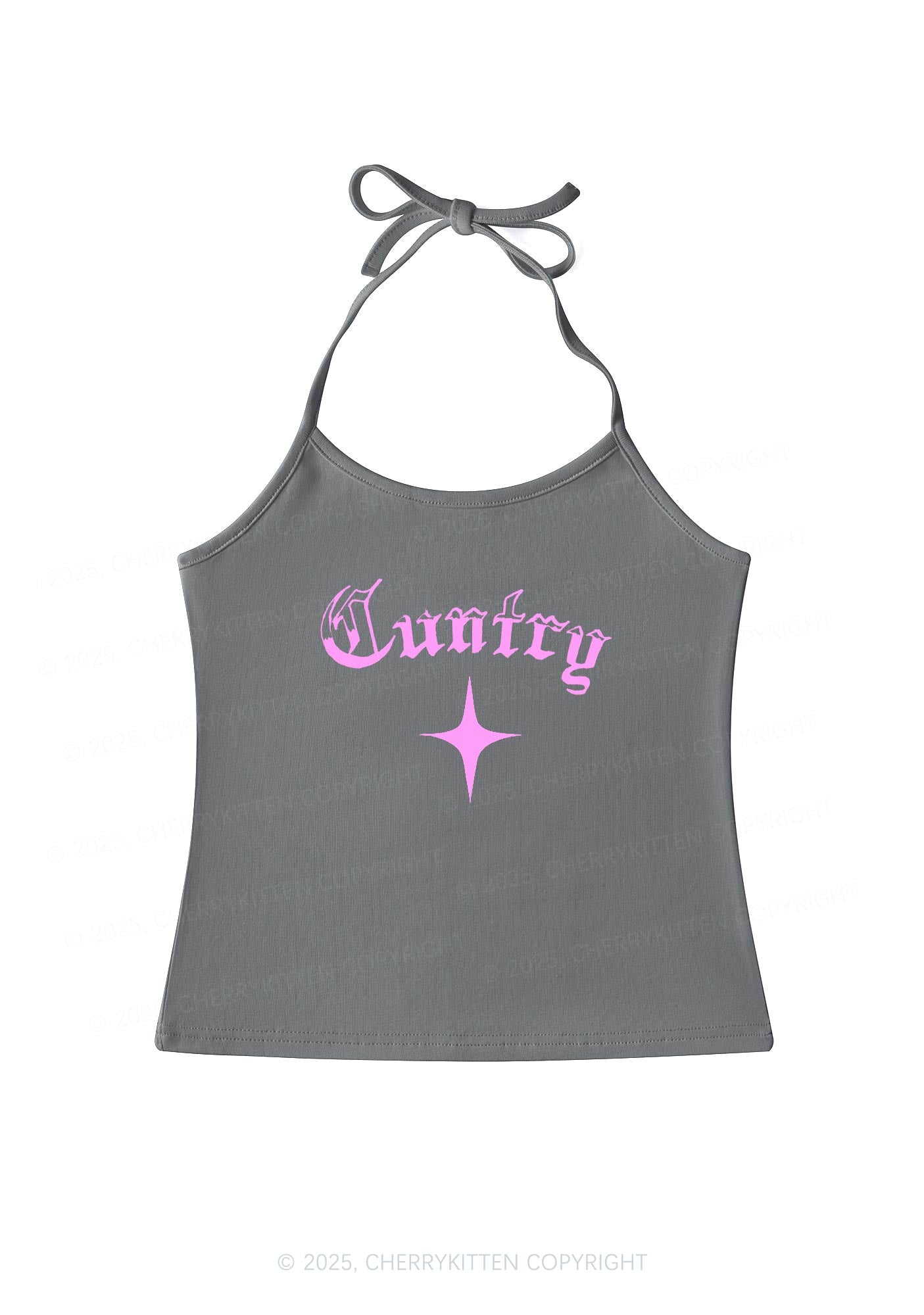 Cuntry Y2K Halter Neck Cami Cherrykitten