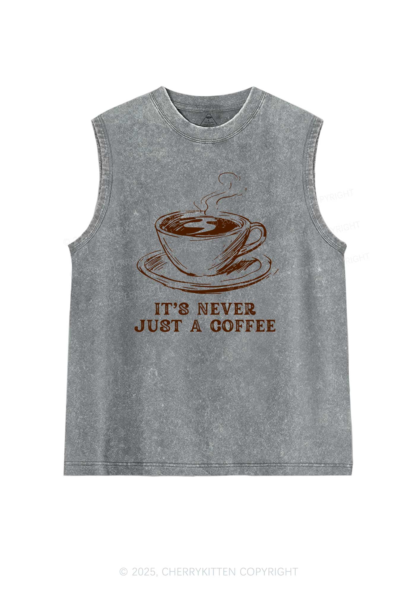 Its Never Just Coffee Pride Y2K Washed Muscle Tank Cherrykitten