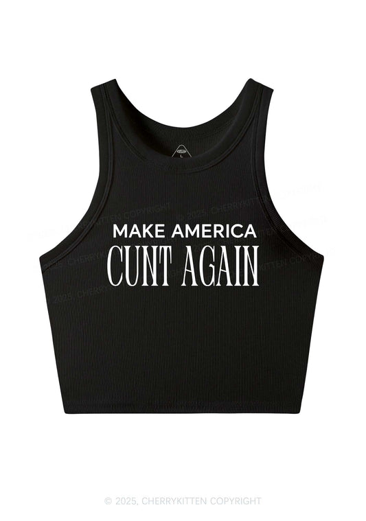 Make America Cxxt Again Y2K Crop Tank Top Cherrykitten