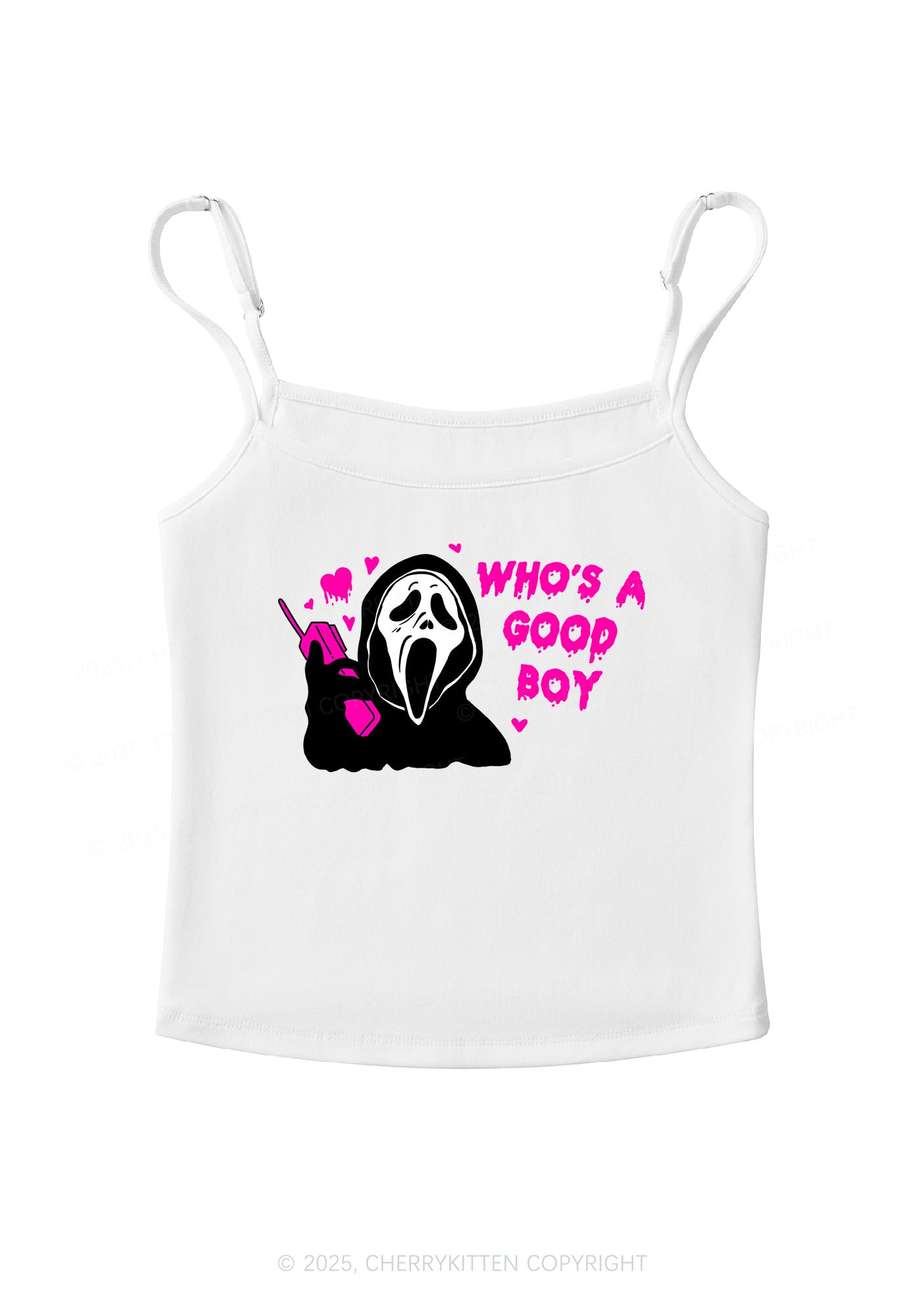 Halloween Whos Good Boy Y2K Spaghetti Strap Cami Cherrykitten