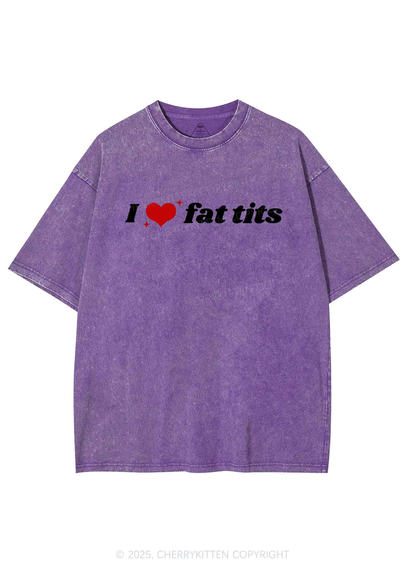 I Love Fat Txts Y2K Shirts Washed Tee Cherrykitten