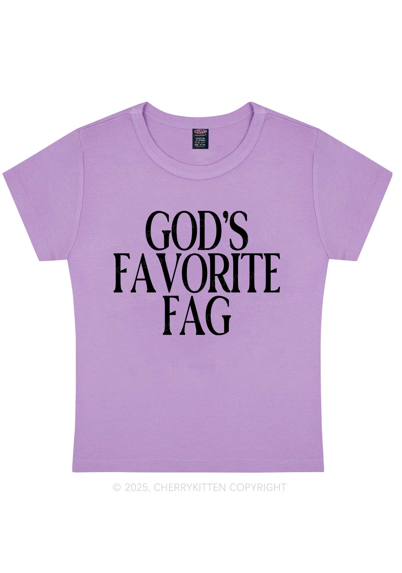 Gods Favorite Fag Pride Y2K Baby Tee Cherrykitten