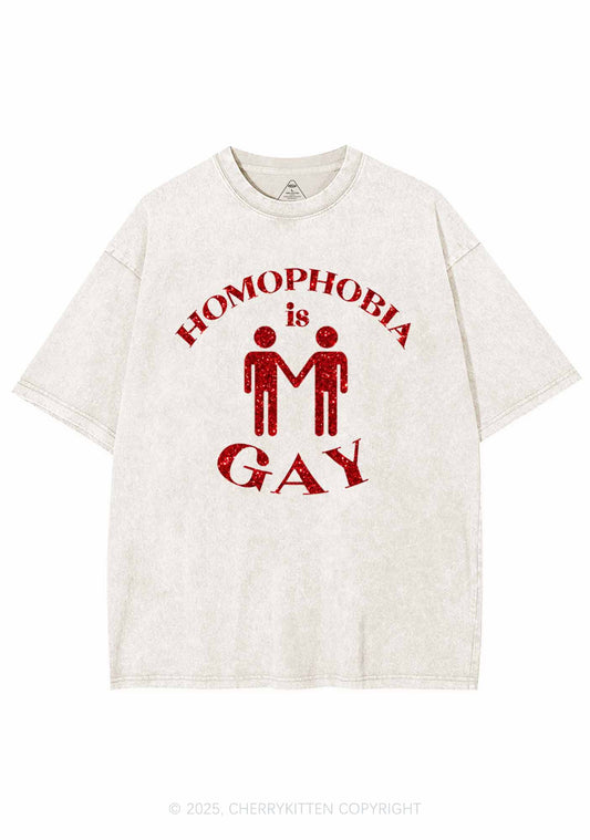 Glitter Homophobia Is Gay Pride Y2K Shirts Washed Tee Cherrykitten