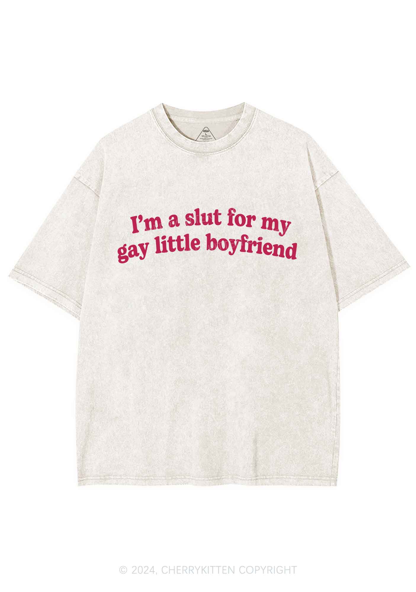 Slxt For My Gay BF Y2K Valentine's Day Washed Tee Cherrykitten