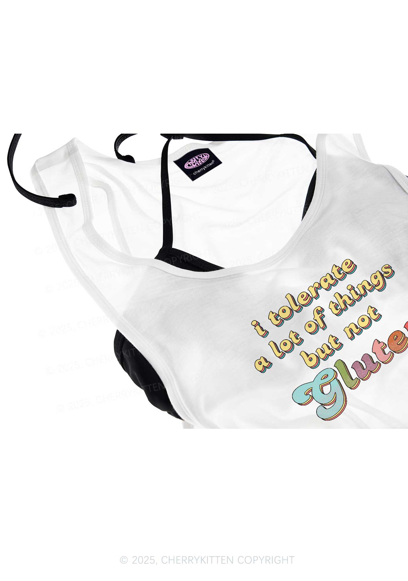Tolerate Gluten Y2K Sheer Boyfriend Tank Cherrykitten
