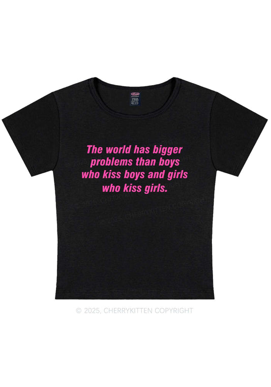Who Kiss Girls Pride Y2K Baby Tee Cherrykitten