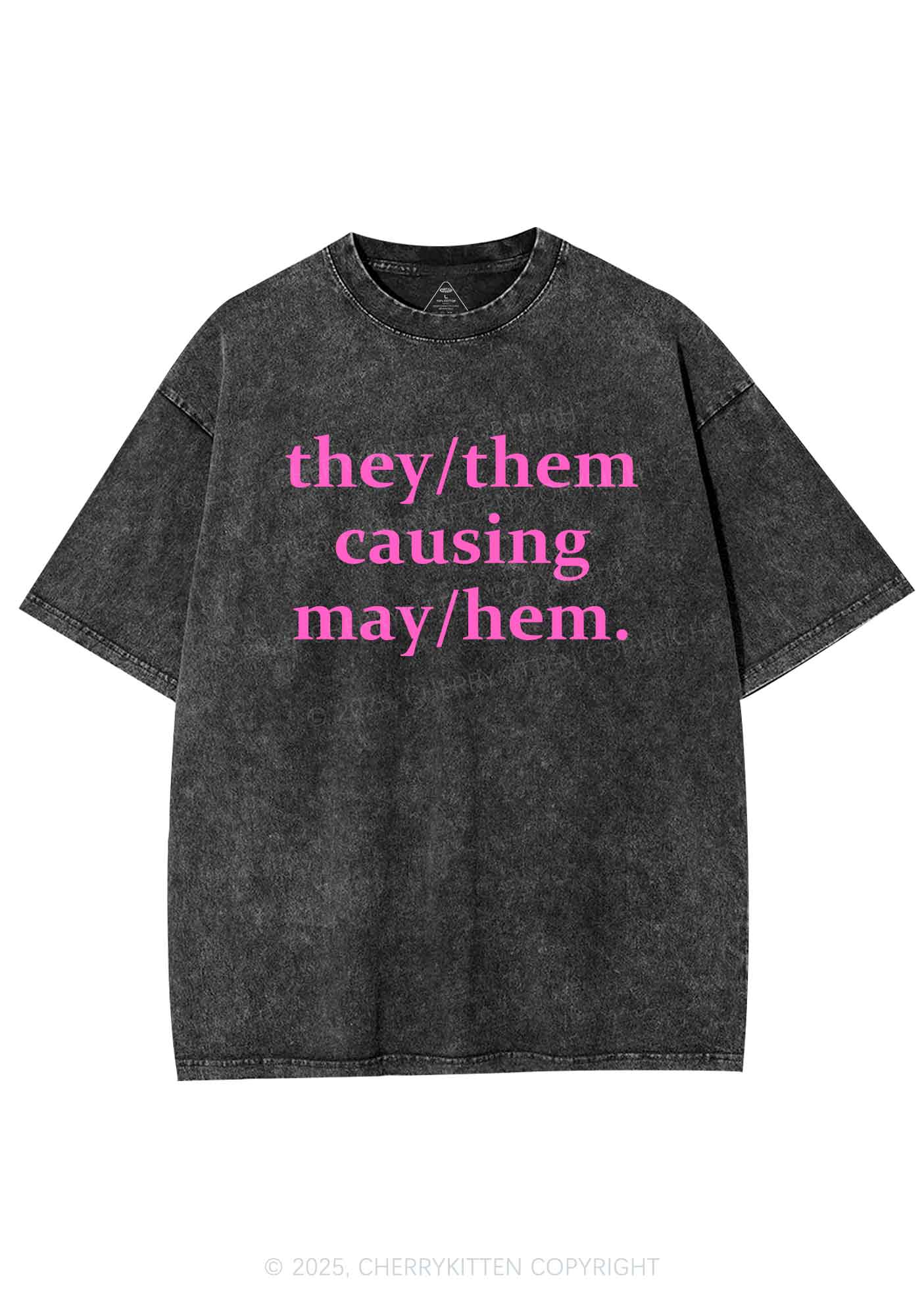 They Causing May Pride Y2K Shirts Washed Tee Cherrykitten