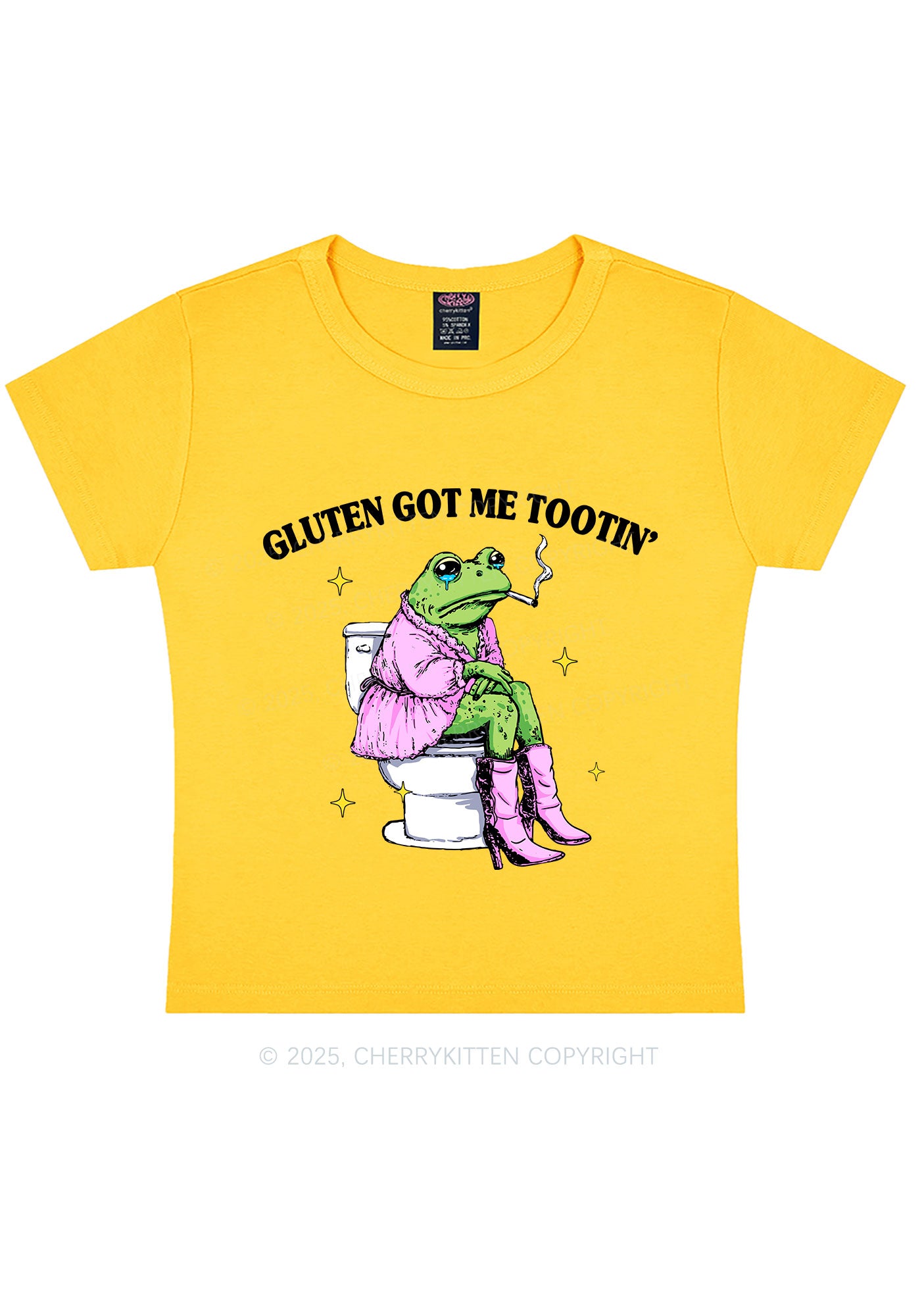 Gluten Got Me Tootin Y2K Baby Tee Cherrykitten