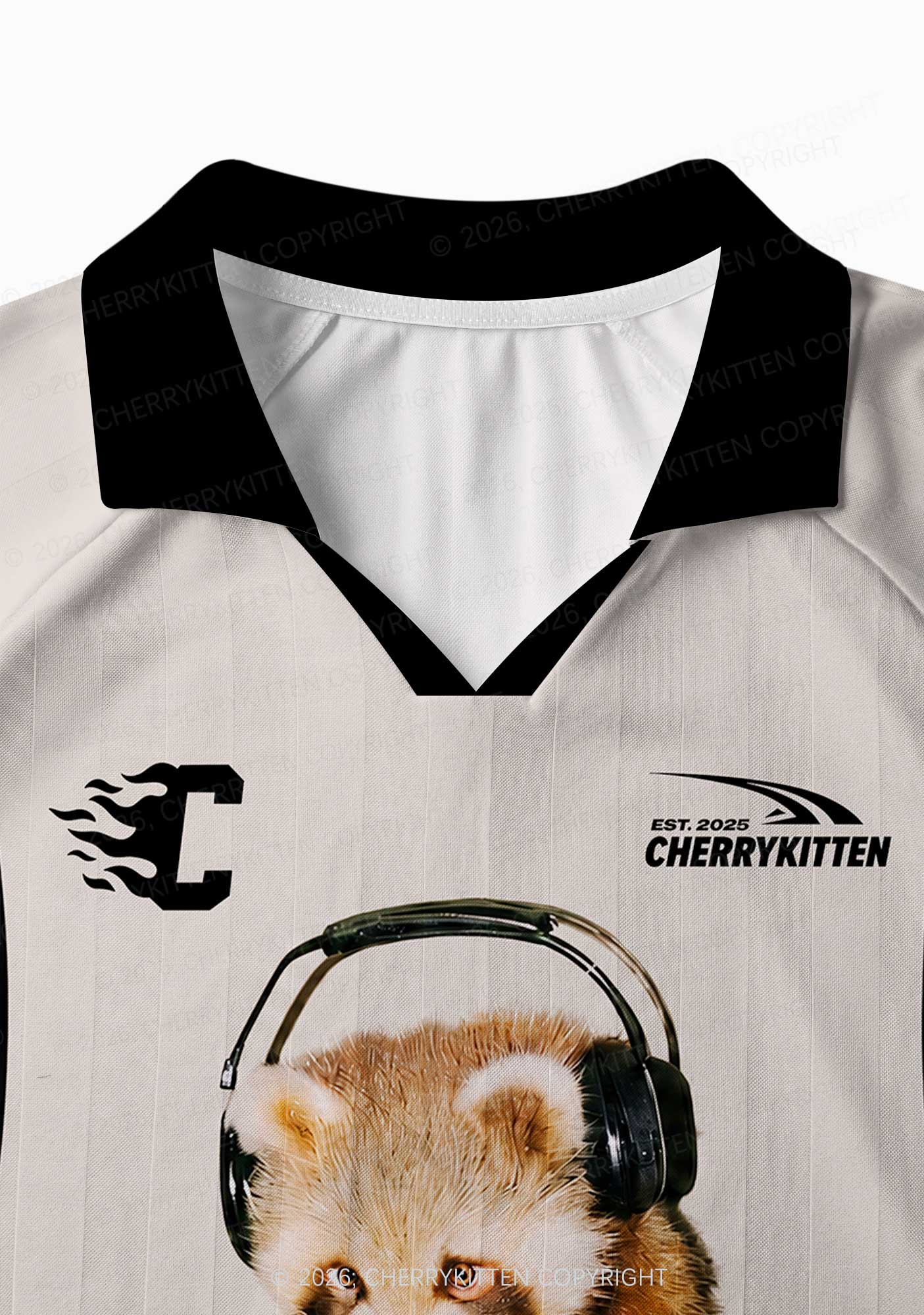 Custom Red Panda DJ Y2K Sport Long Sleeve Jersey Shirts Cherrykitten