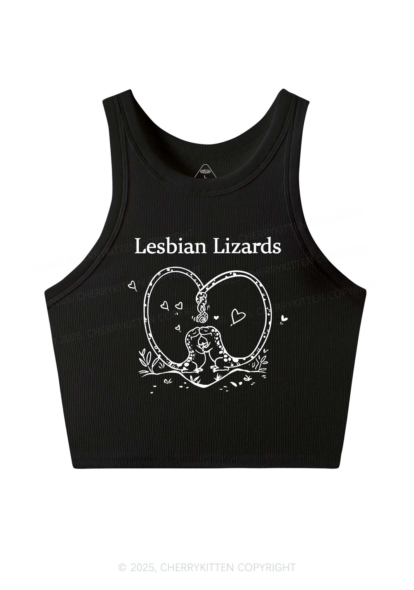 Lesbian Lizards Y2K Crop Tank Top Cherrykitten