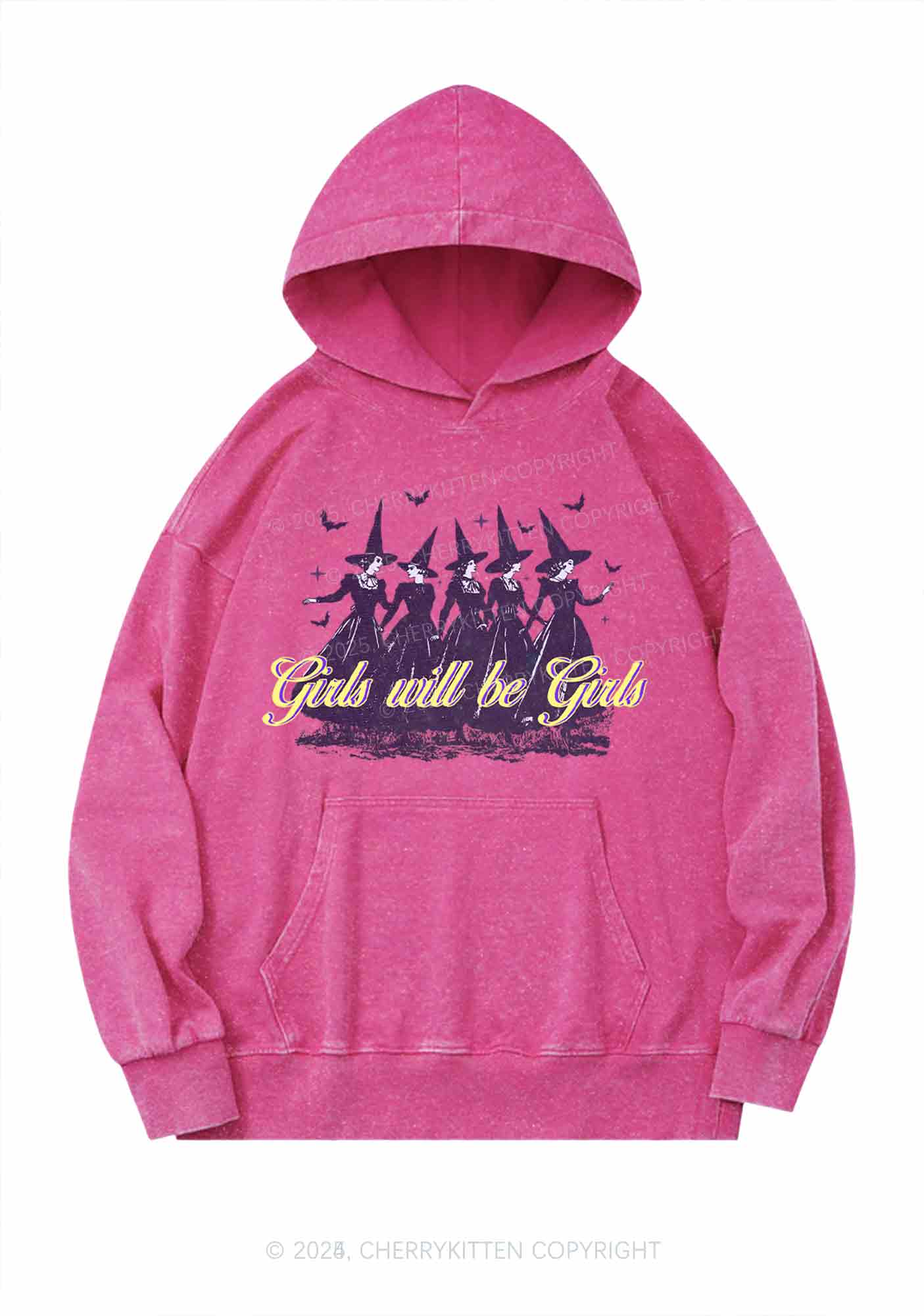 Halloween Witches Will Be Witches Y2K Washed Hoodie Cherrykitten