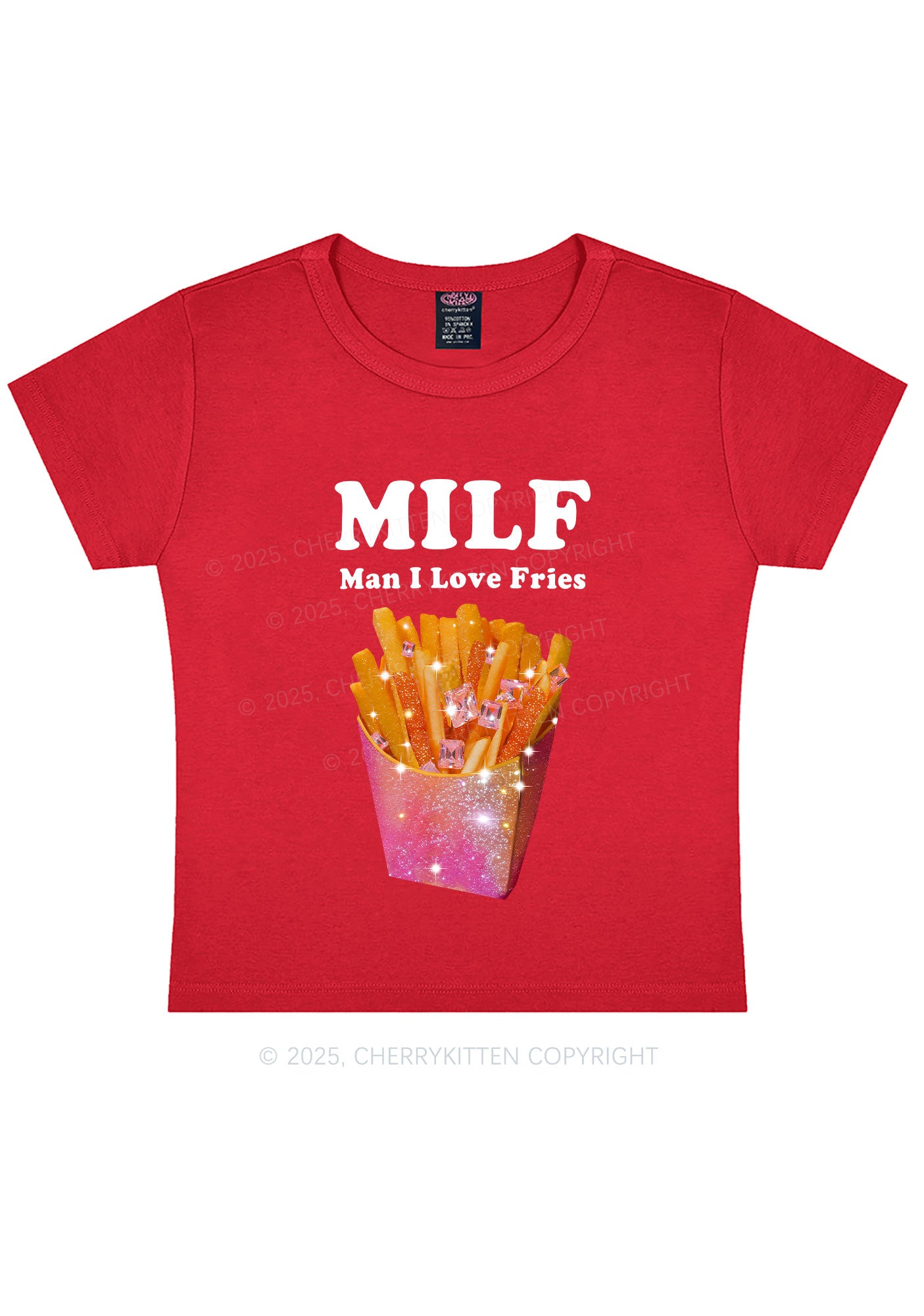 Man I Love Fries Y2K Baby Tee Cherrykitten