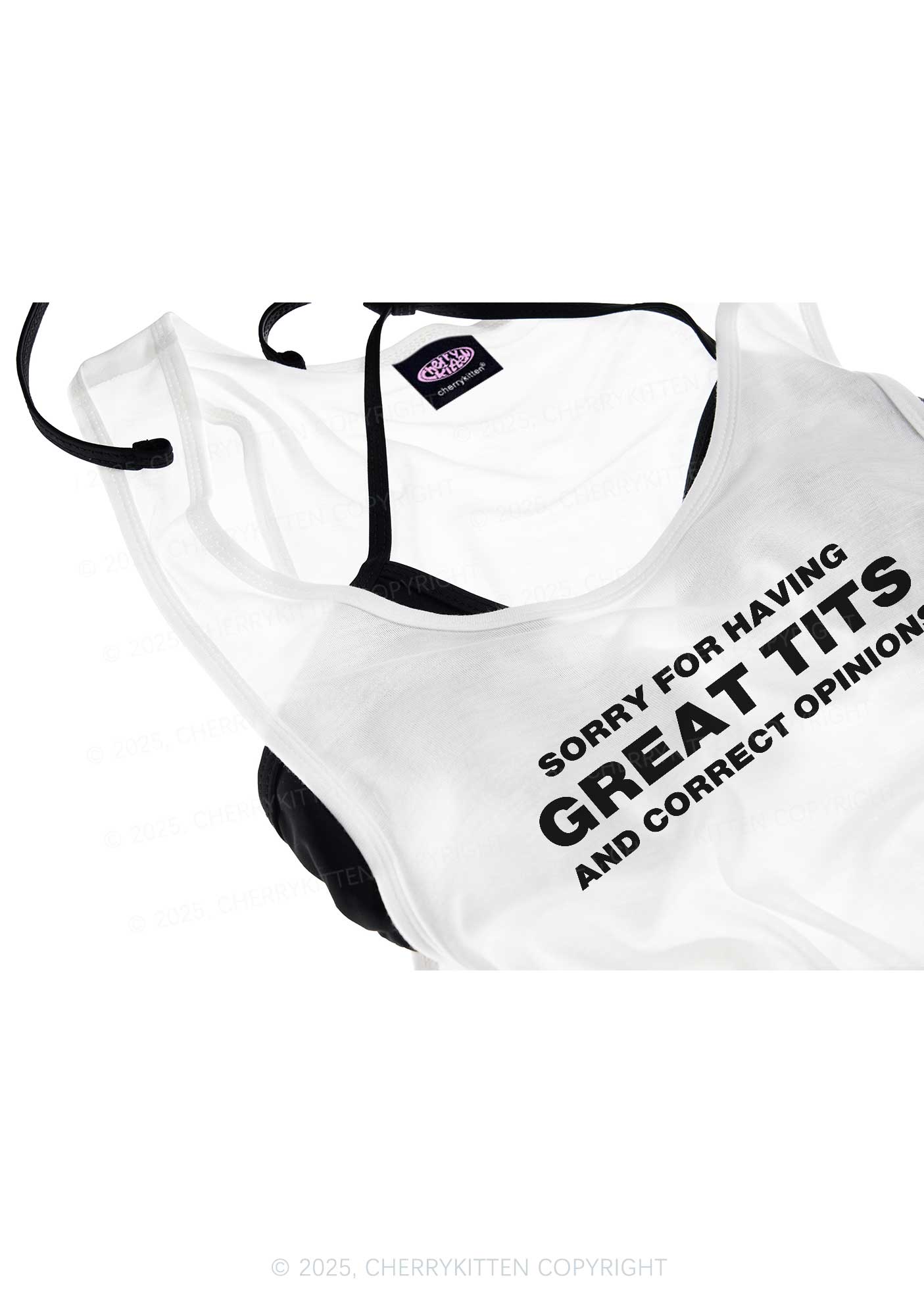 Sorry For Having Correct Opinions Y2K Sheer Boyfriend Tank Cherrykitten