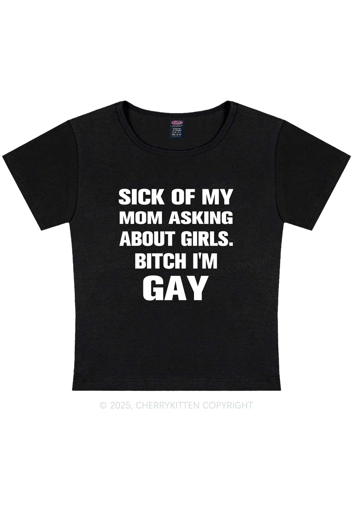 Bxxch Im Gay Pride Y2K Baby Tee Cherrykitten