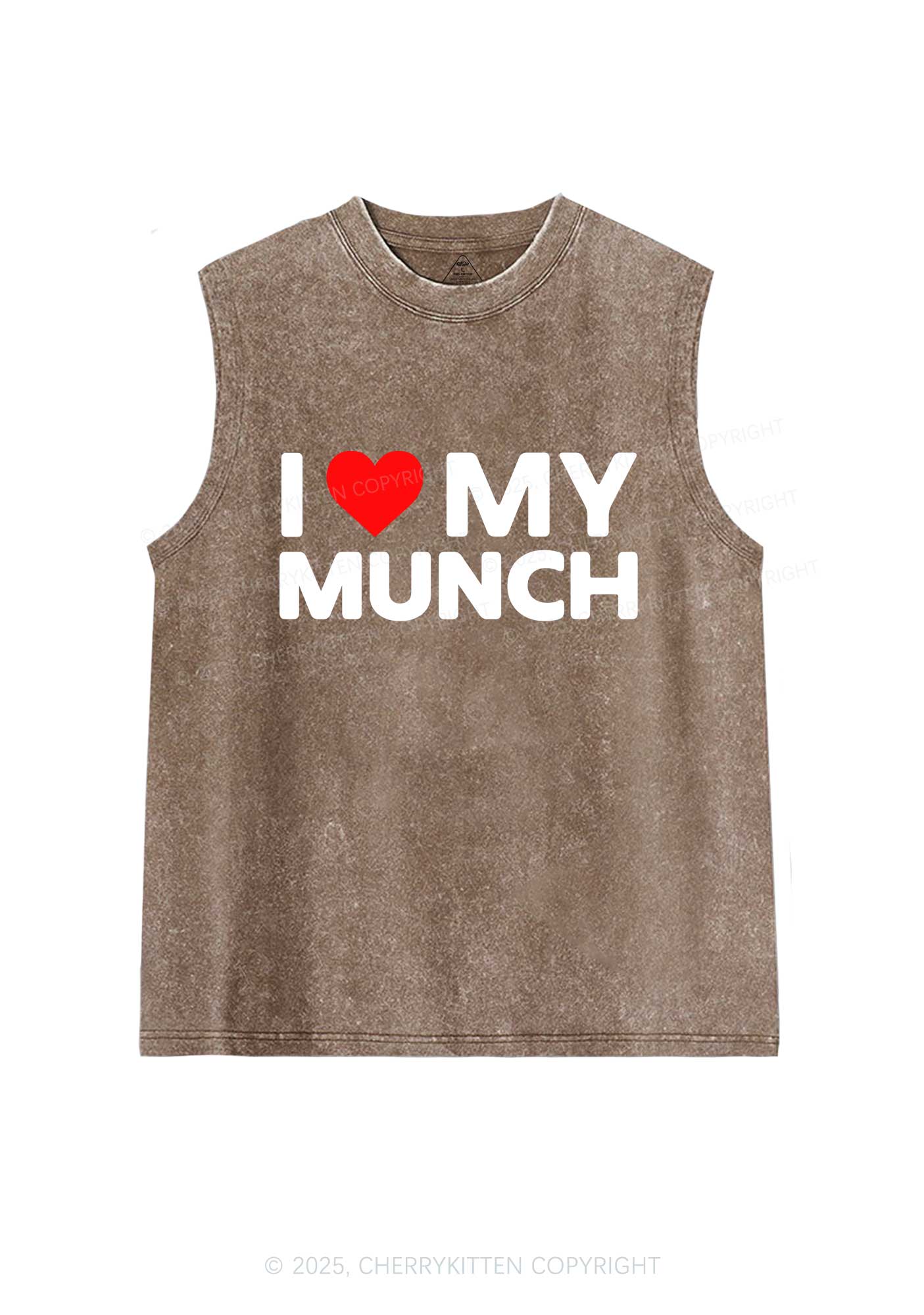 I Love My Munch Y2K Washed Muscle Tank Cherrykitten