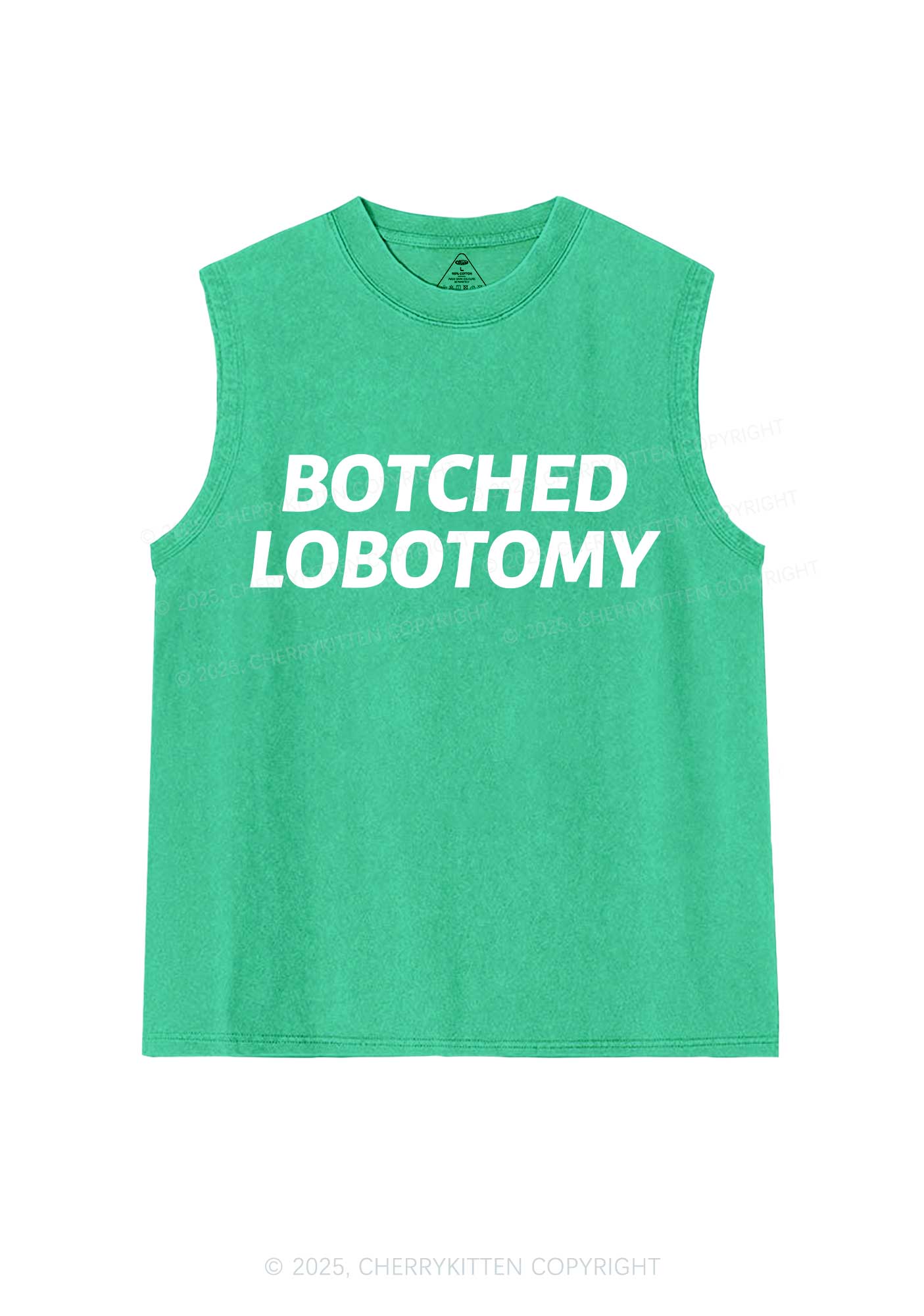 Botched Lobotomy Y2K Washed Muscle Tank Cherrykitten